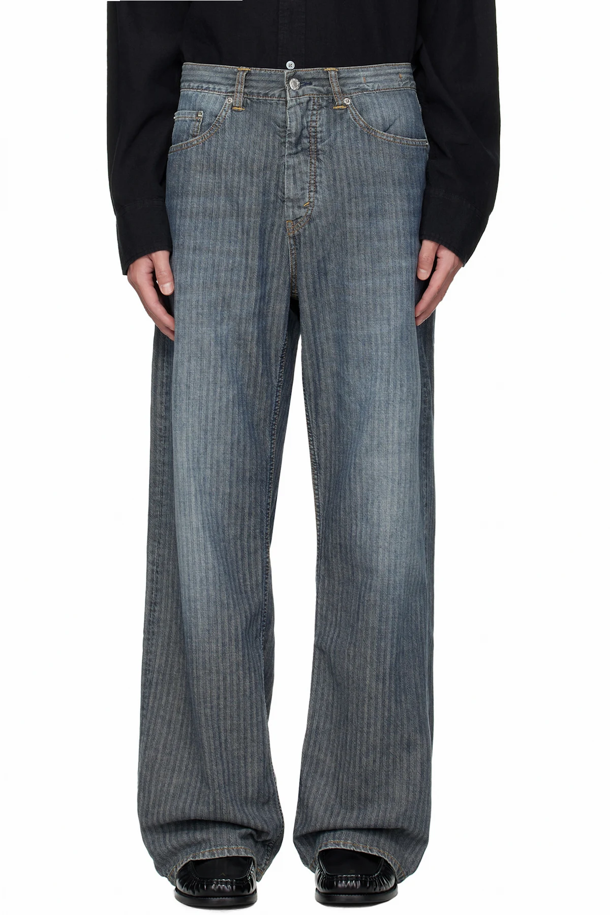 Blue Loose-Fit Criss Jeans