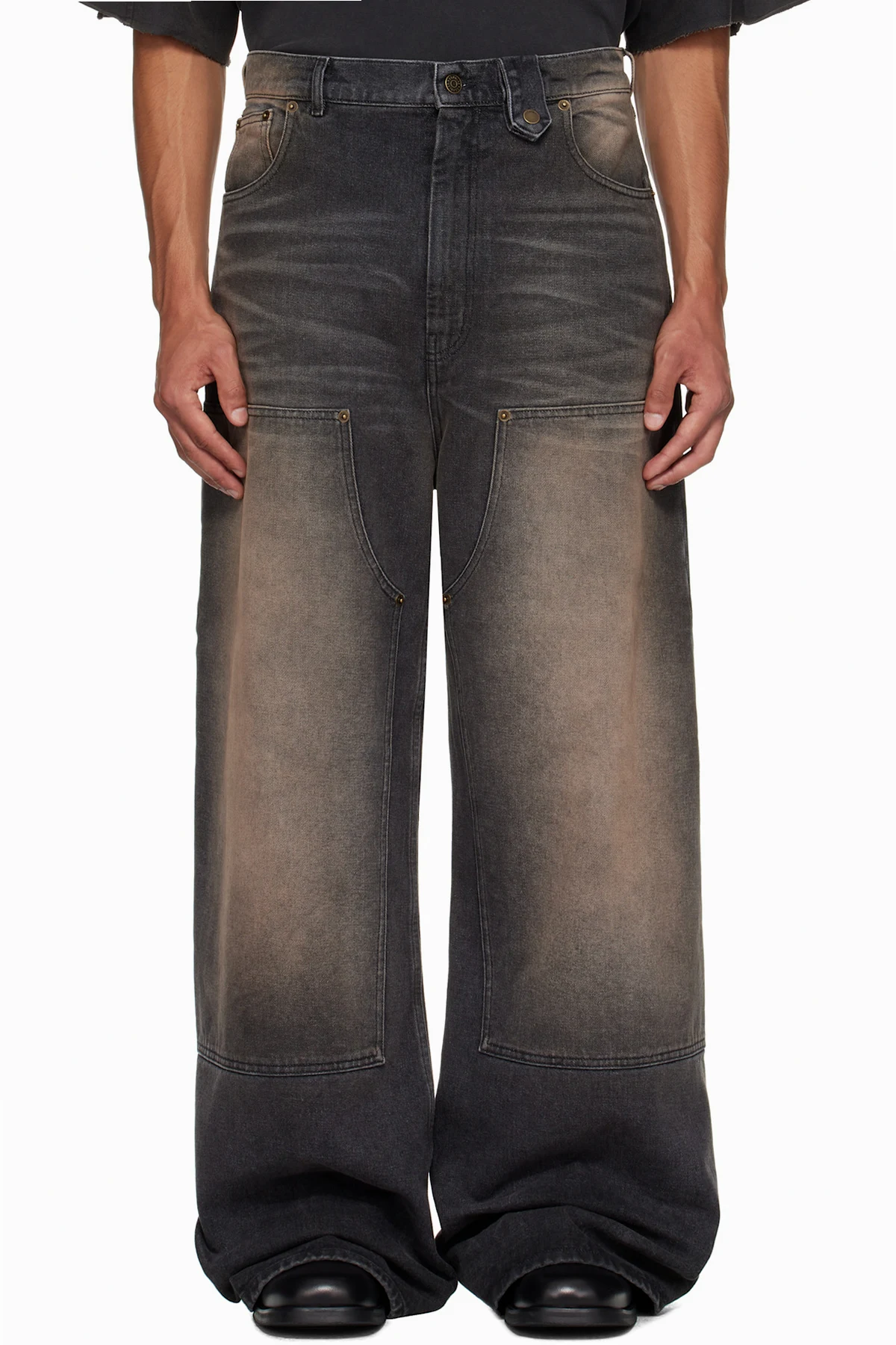 Black & Brown Baggy Jeans