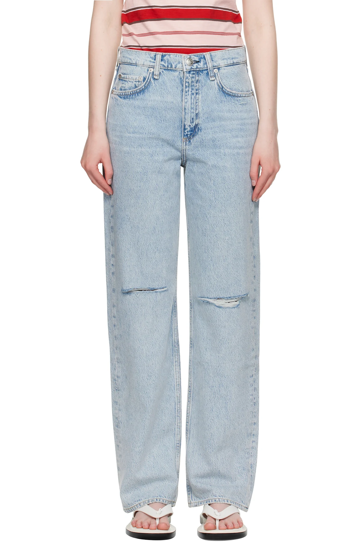 Blue Straight Shea Relaxed High Rise Jeans
