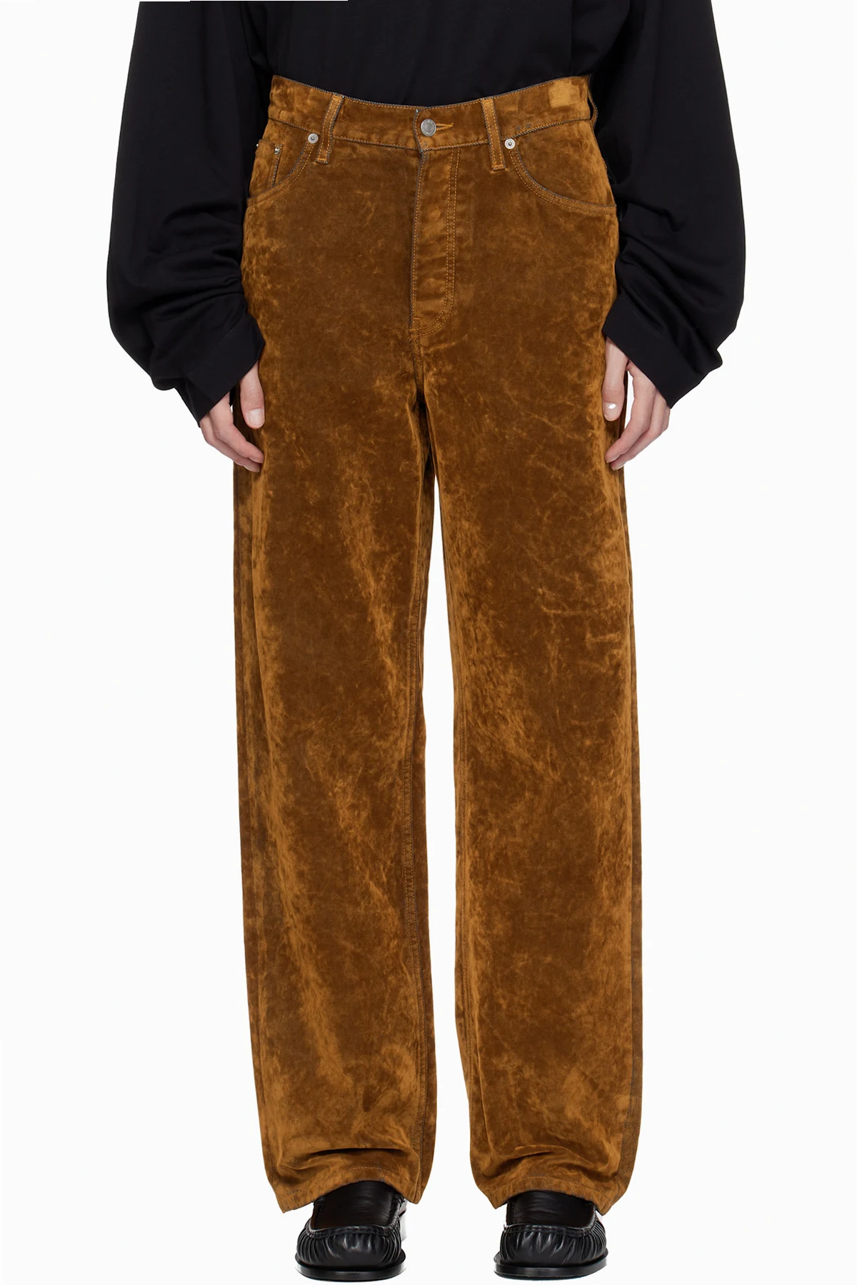Tan Loose-Fit Jeans