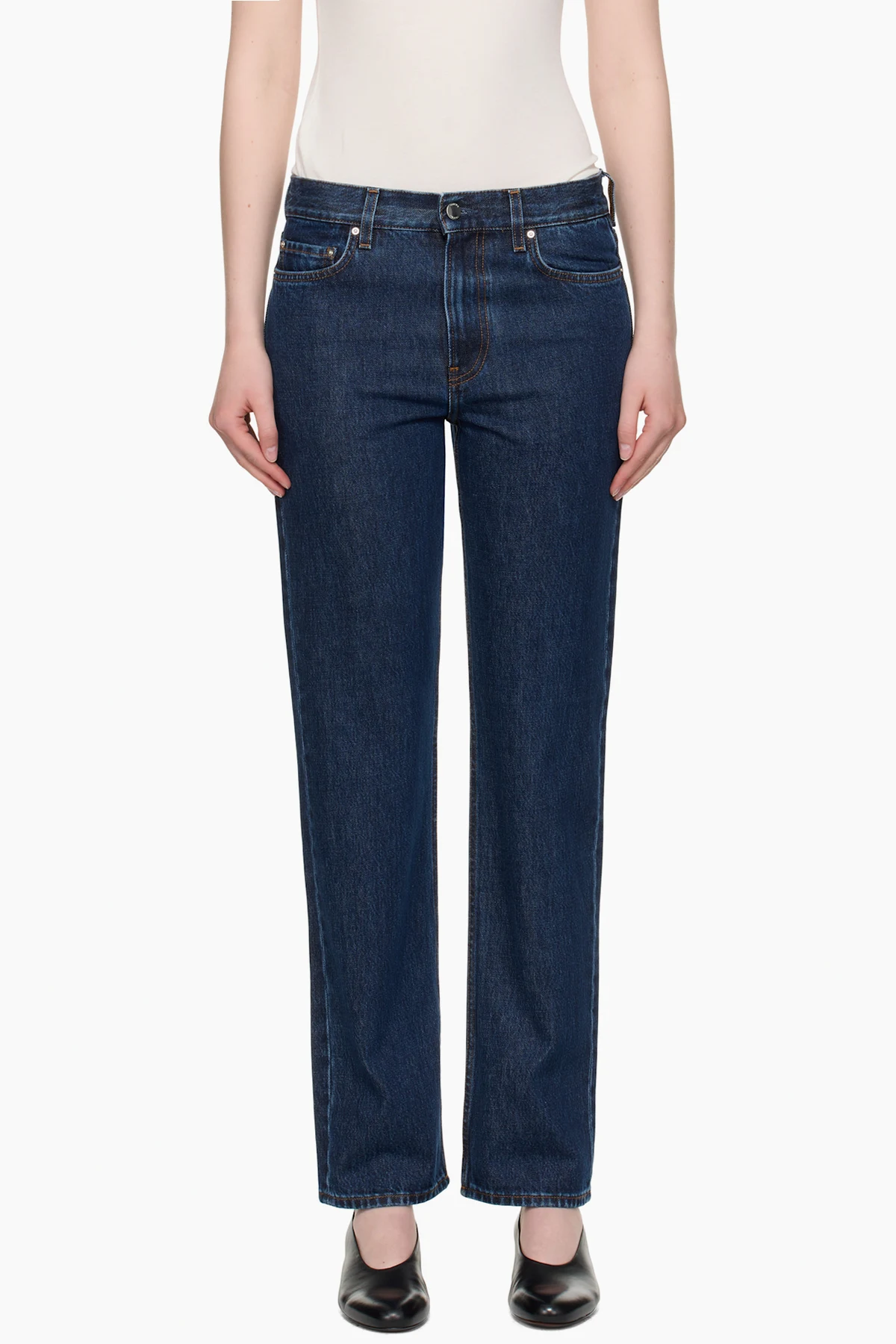 Indigo Low Straight Jeans