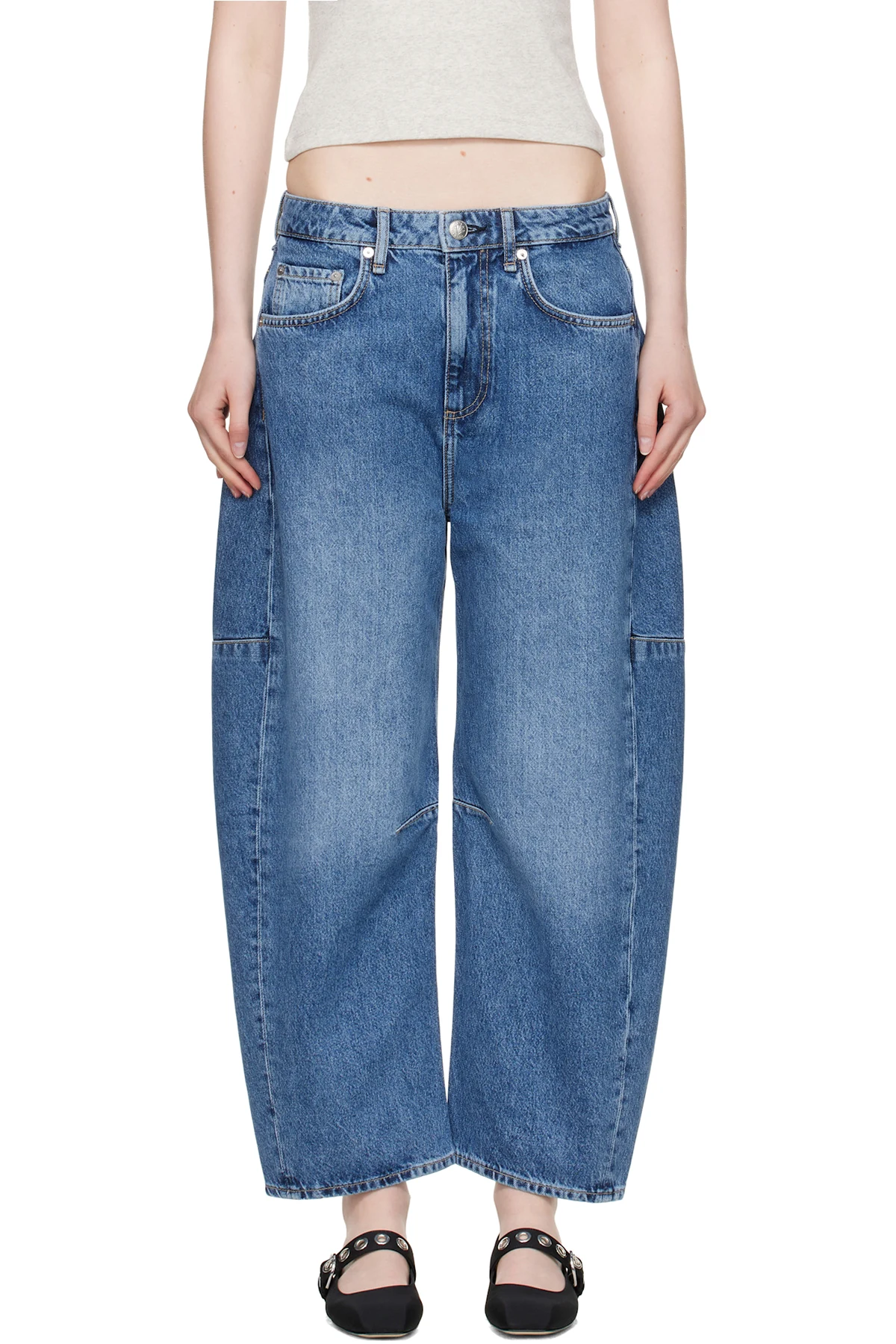 Blue Charlie Ankle-Length Barrel Jeans
