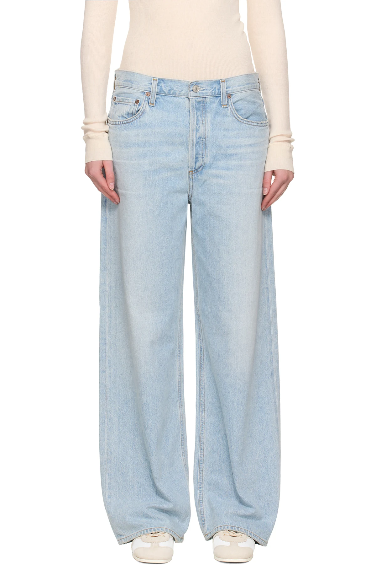 Blue Wide Low Slung Jeans