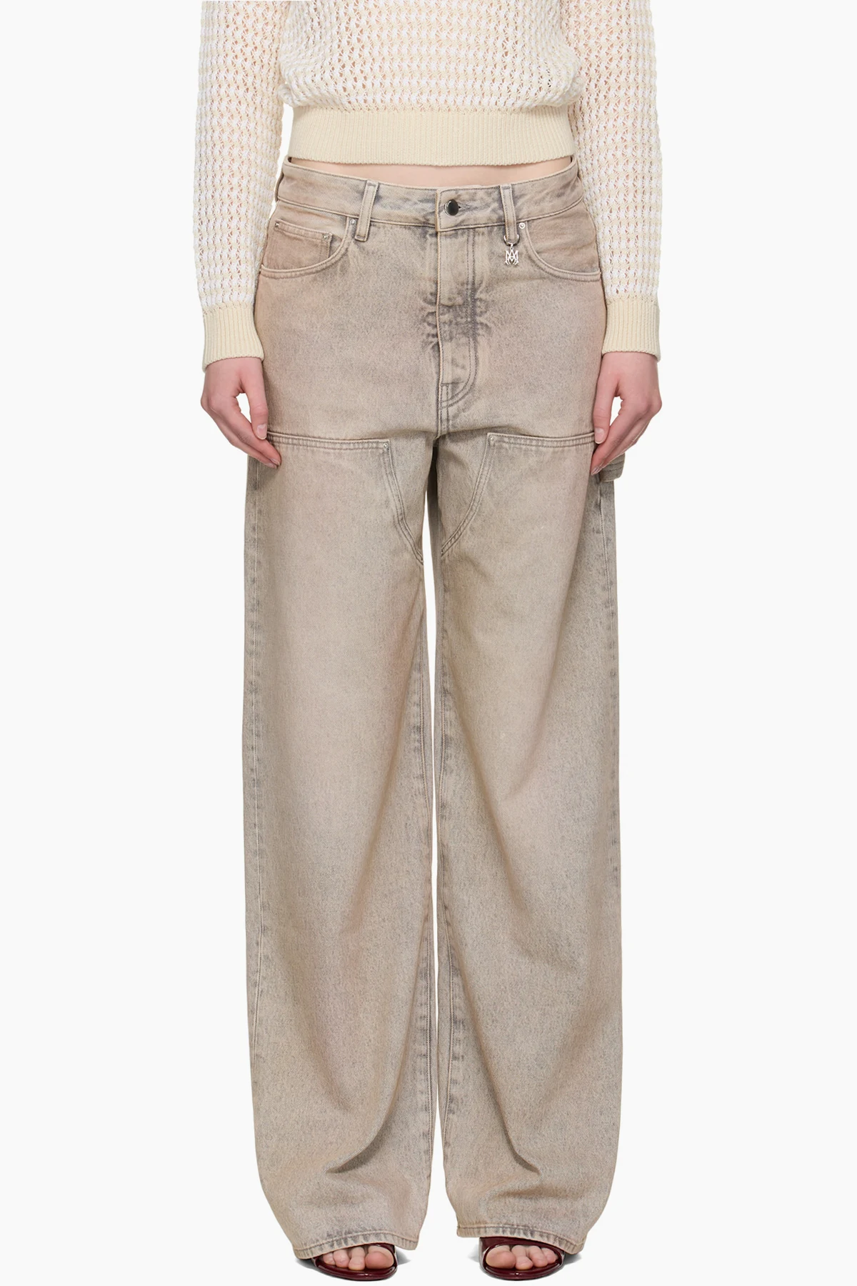 Beige Carpenter Jeans
