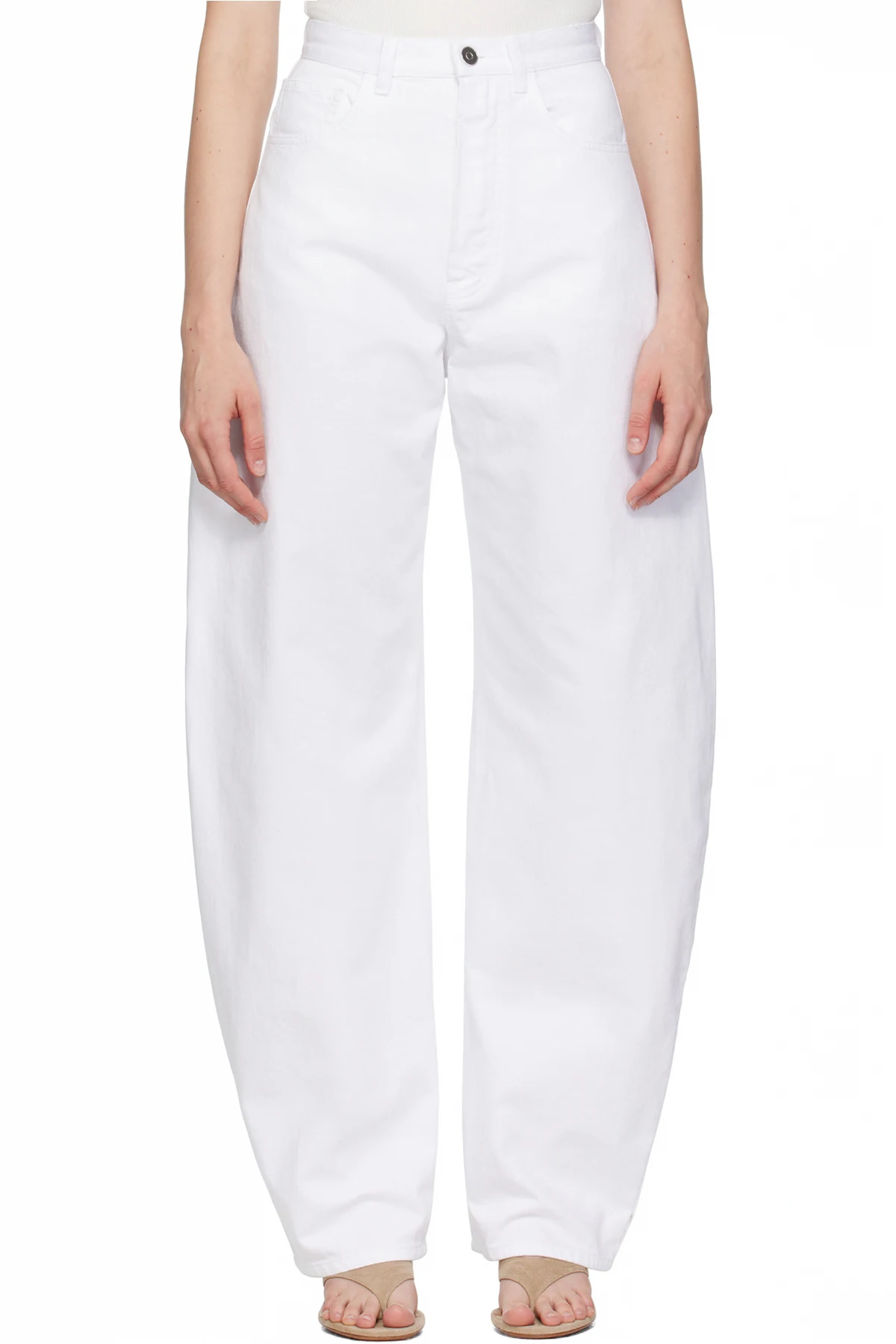 White New Round Jeans
