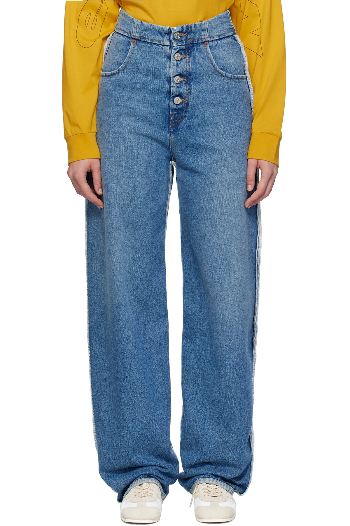 Blue Raw Edge Jeans