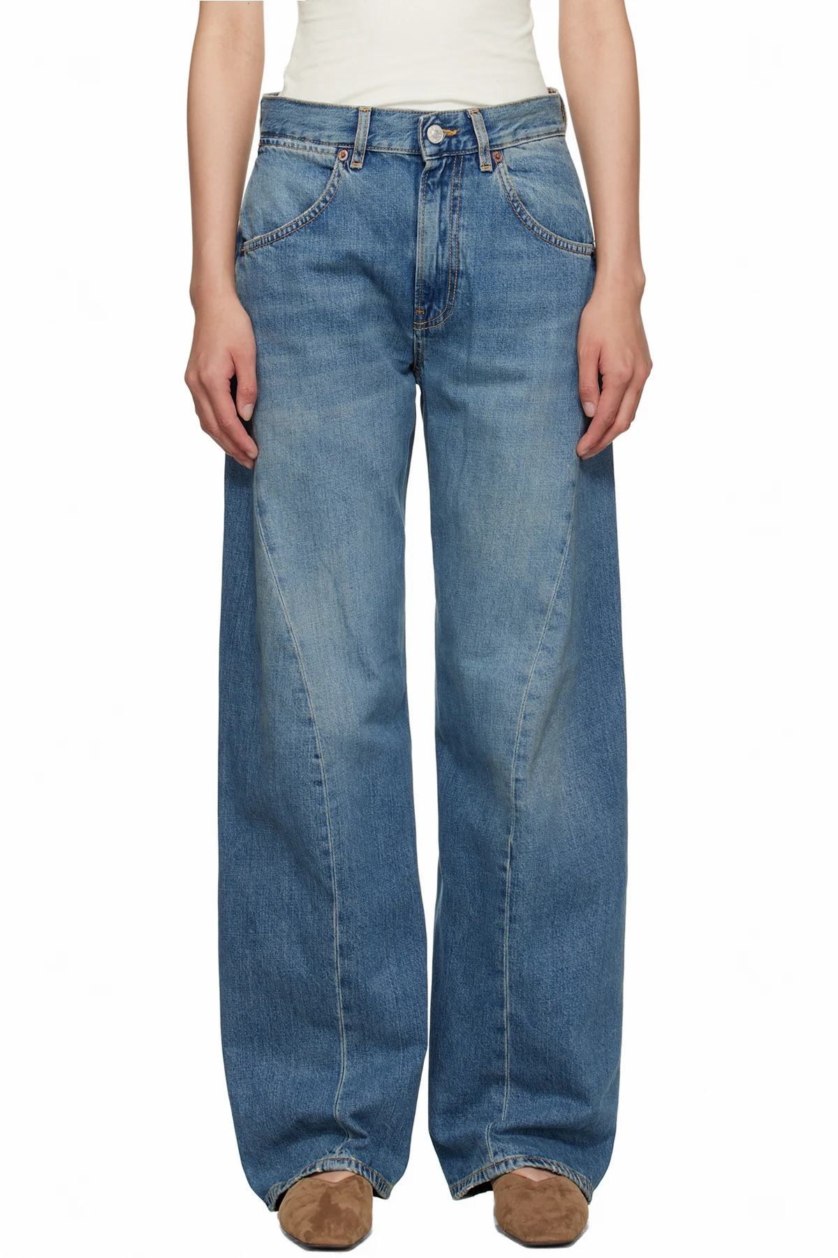 Blue Big Twisted Seam Jeans