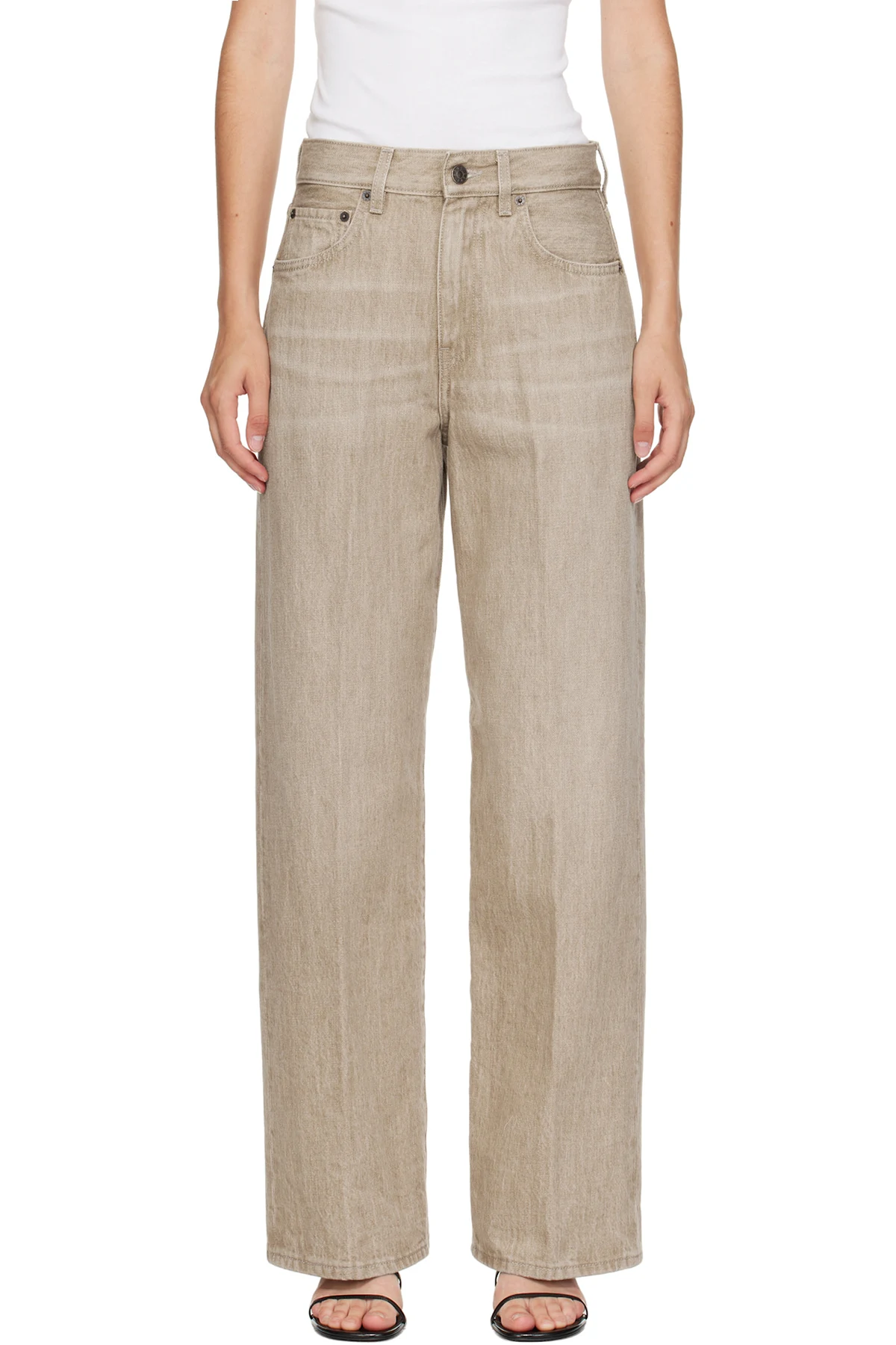 Beige Wide Jeans