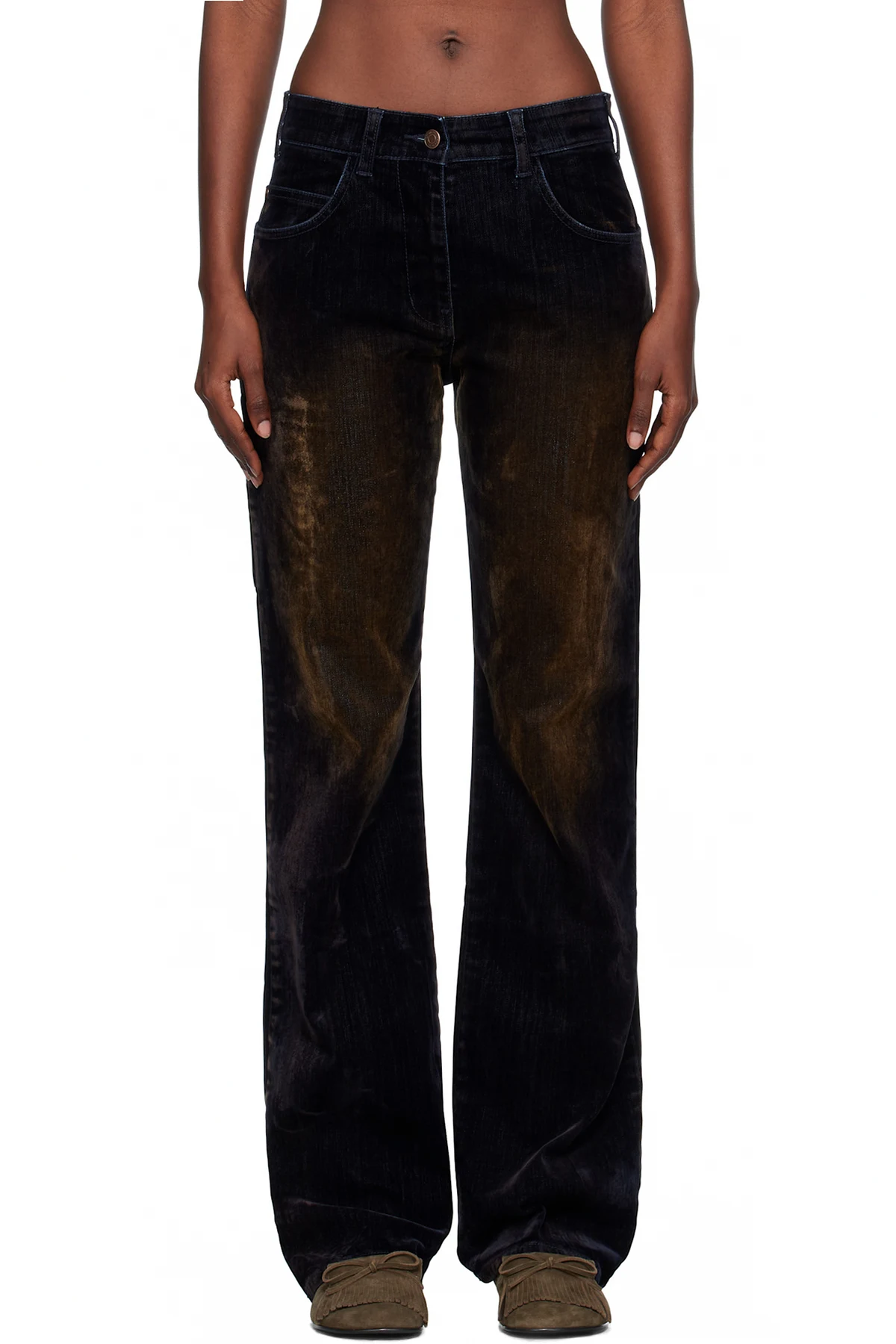 Black Velvet Denim Trucker Jeans