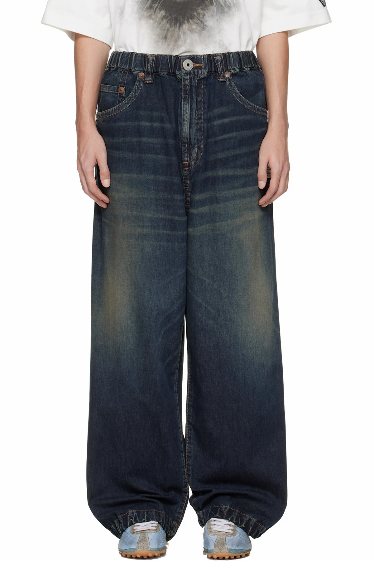 Blue Light Denim Wide Jeans