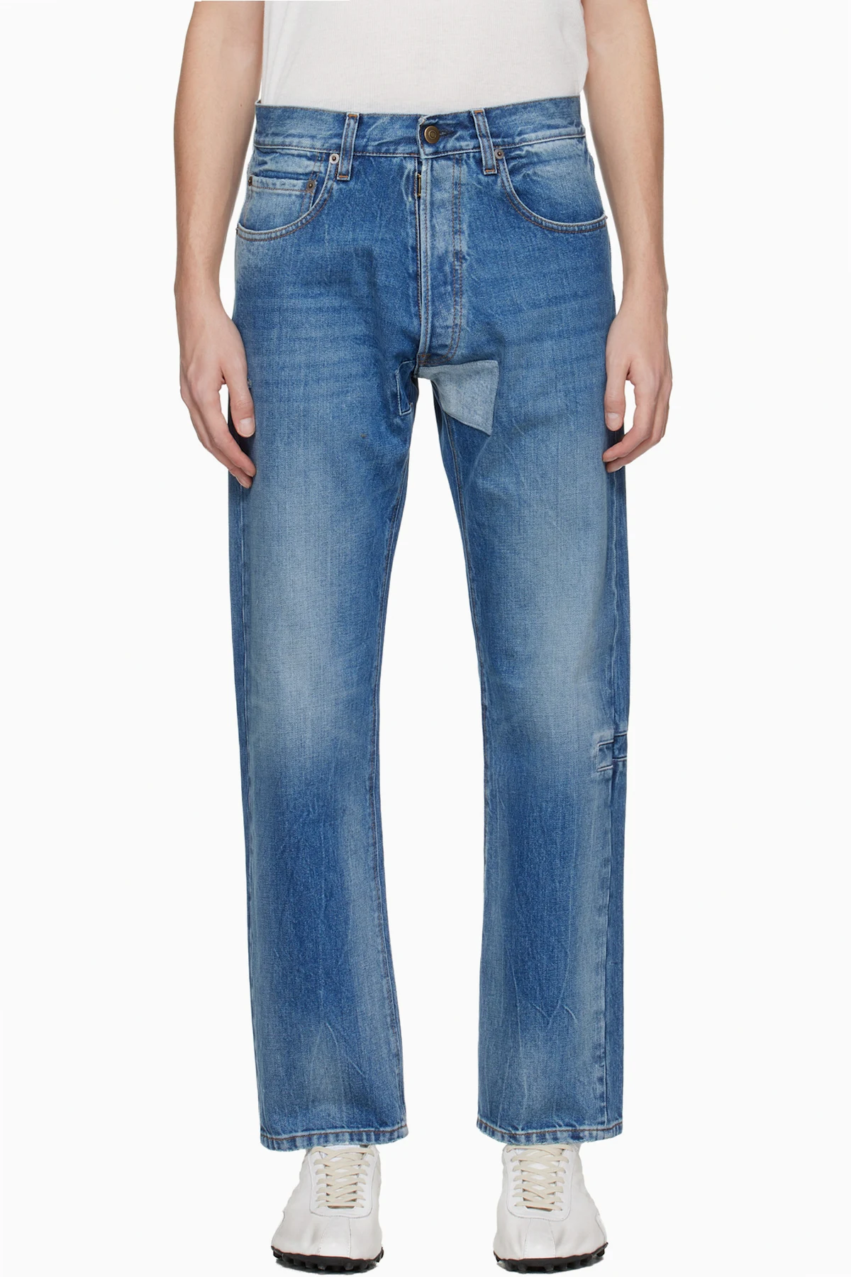 Blue Tapered Leg Jeans