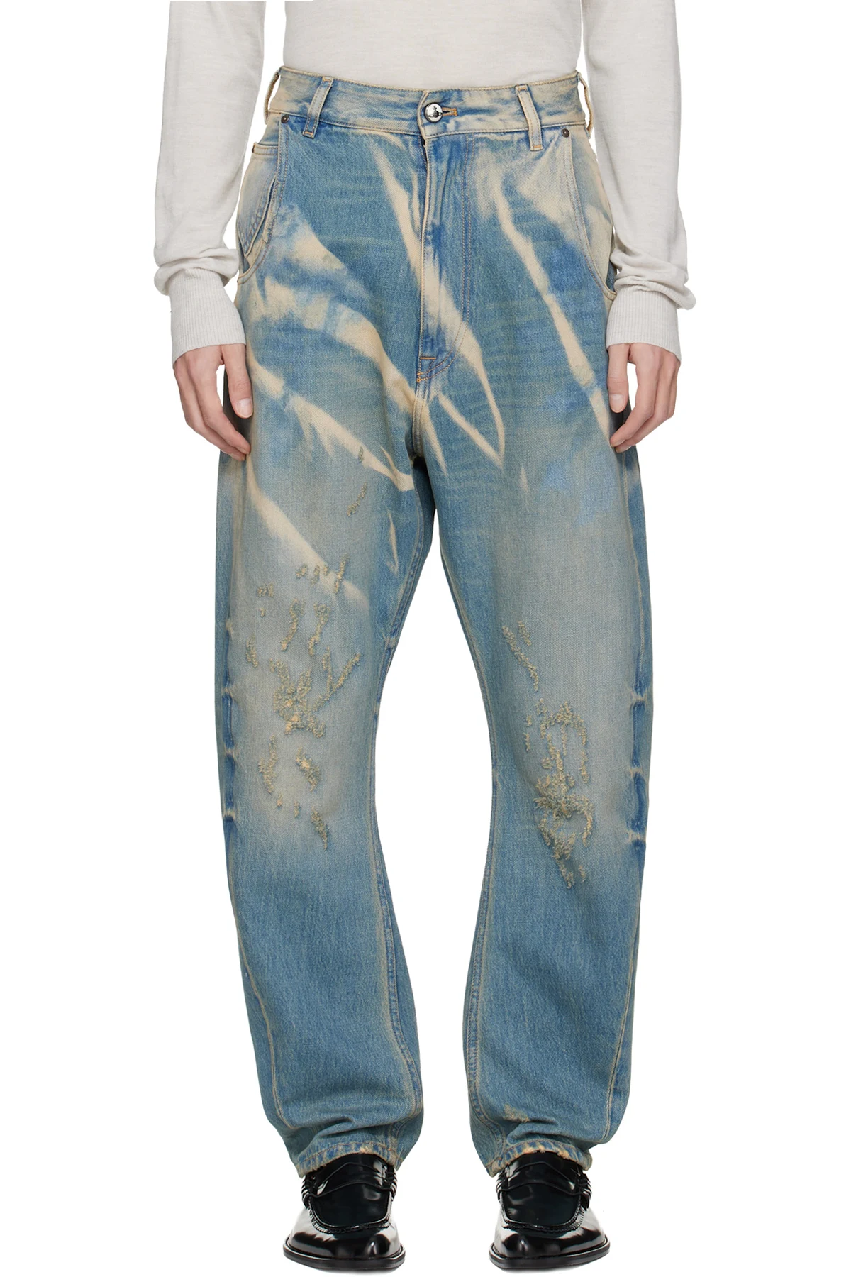 Blue Buckle Back Jeans