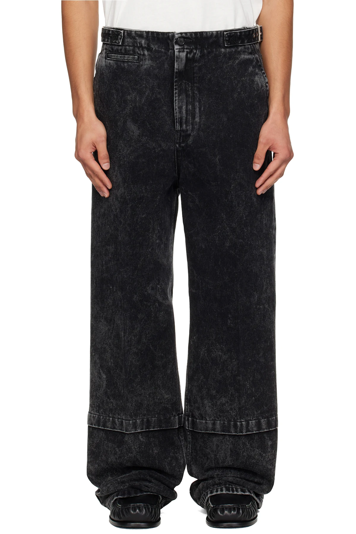 Black Loose Fit Washed Jeans