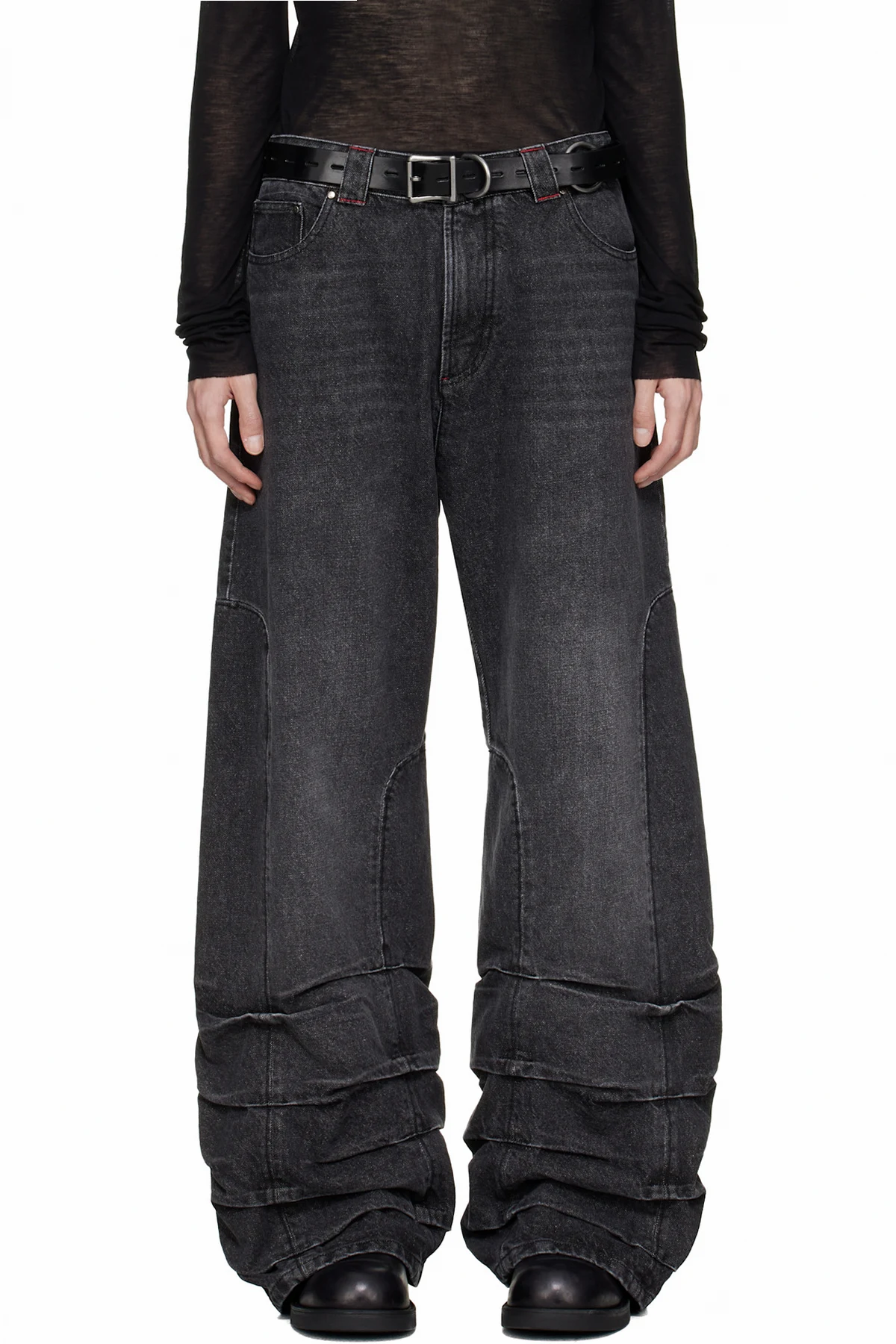 Black Smock Detailed Jeans