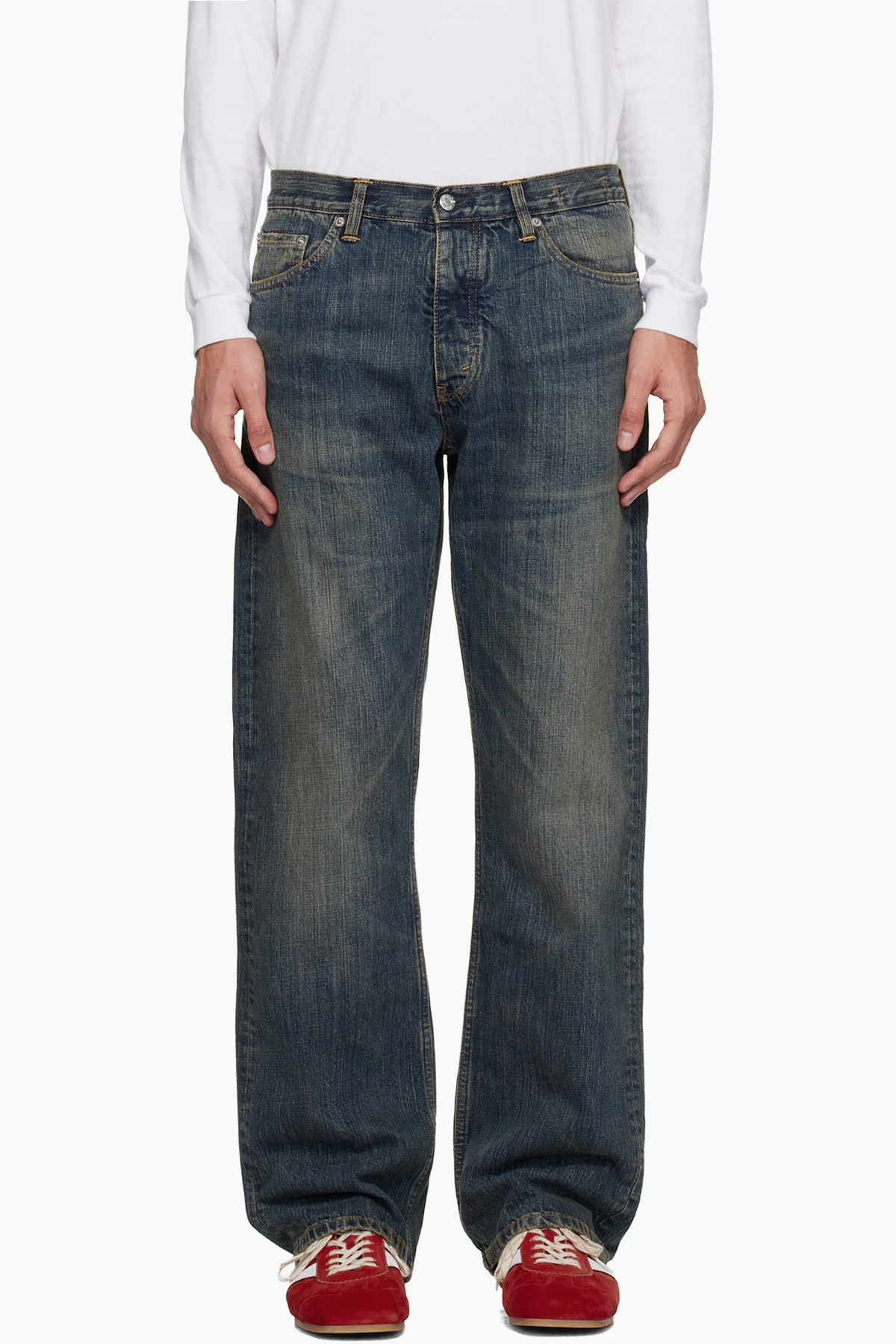 Blue Relaxed Bootcut Rush Jeans