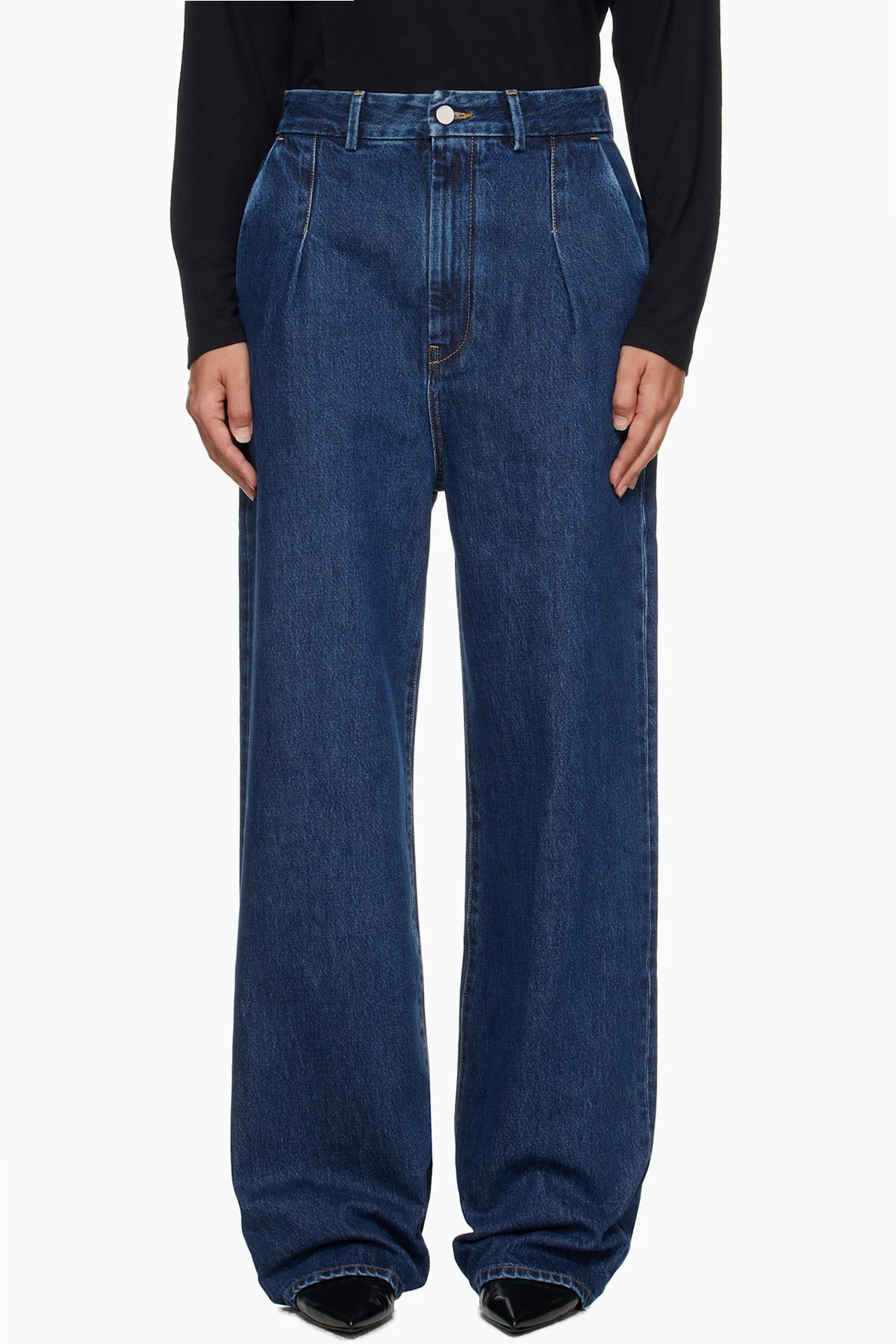 Blue Attu LDS Pleated Jeans