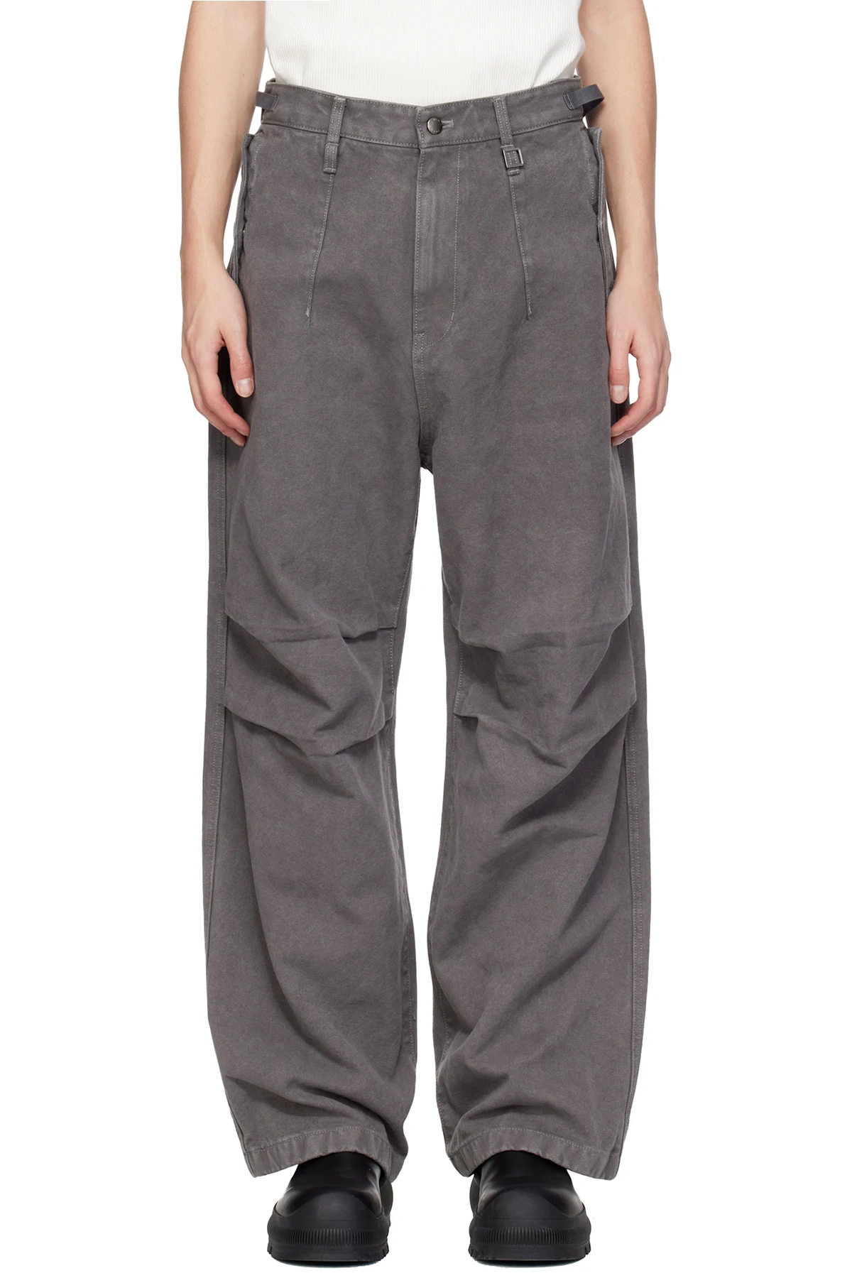 Gray 3D Wide Trousers