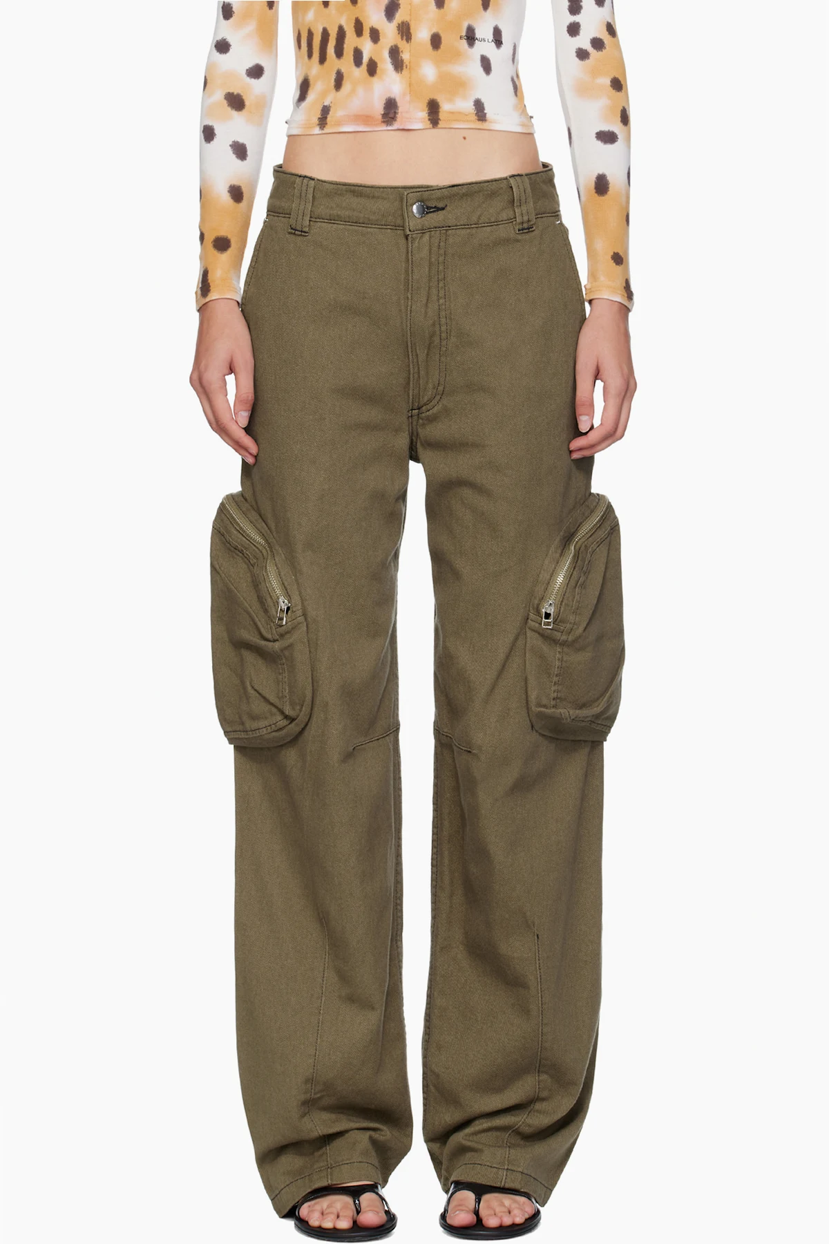 Khaki Cargo Jeans