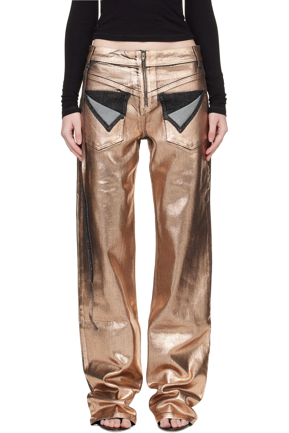 Brown Paint Loose-Fit Jeans