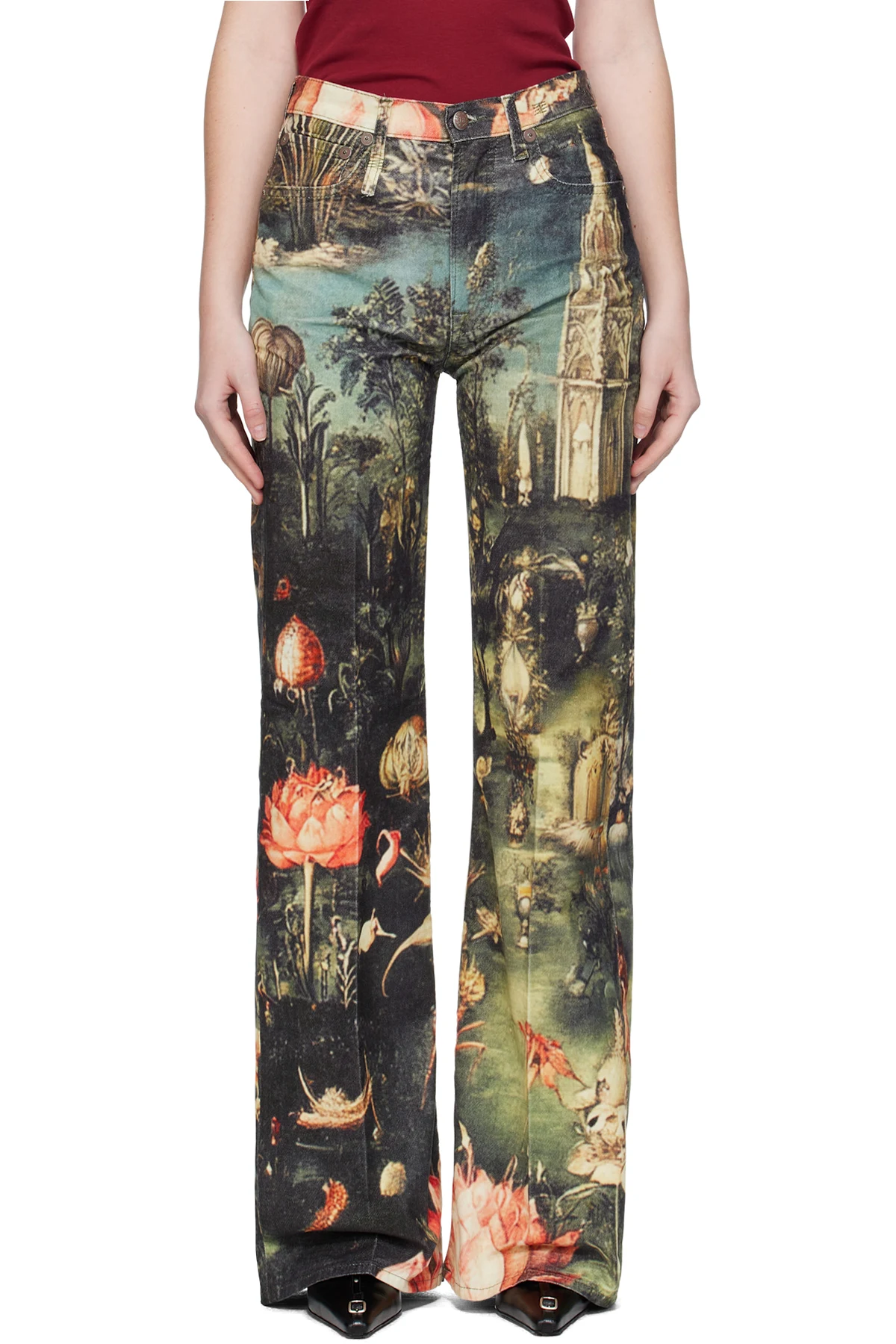 Multicolor Flare Jeans