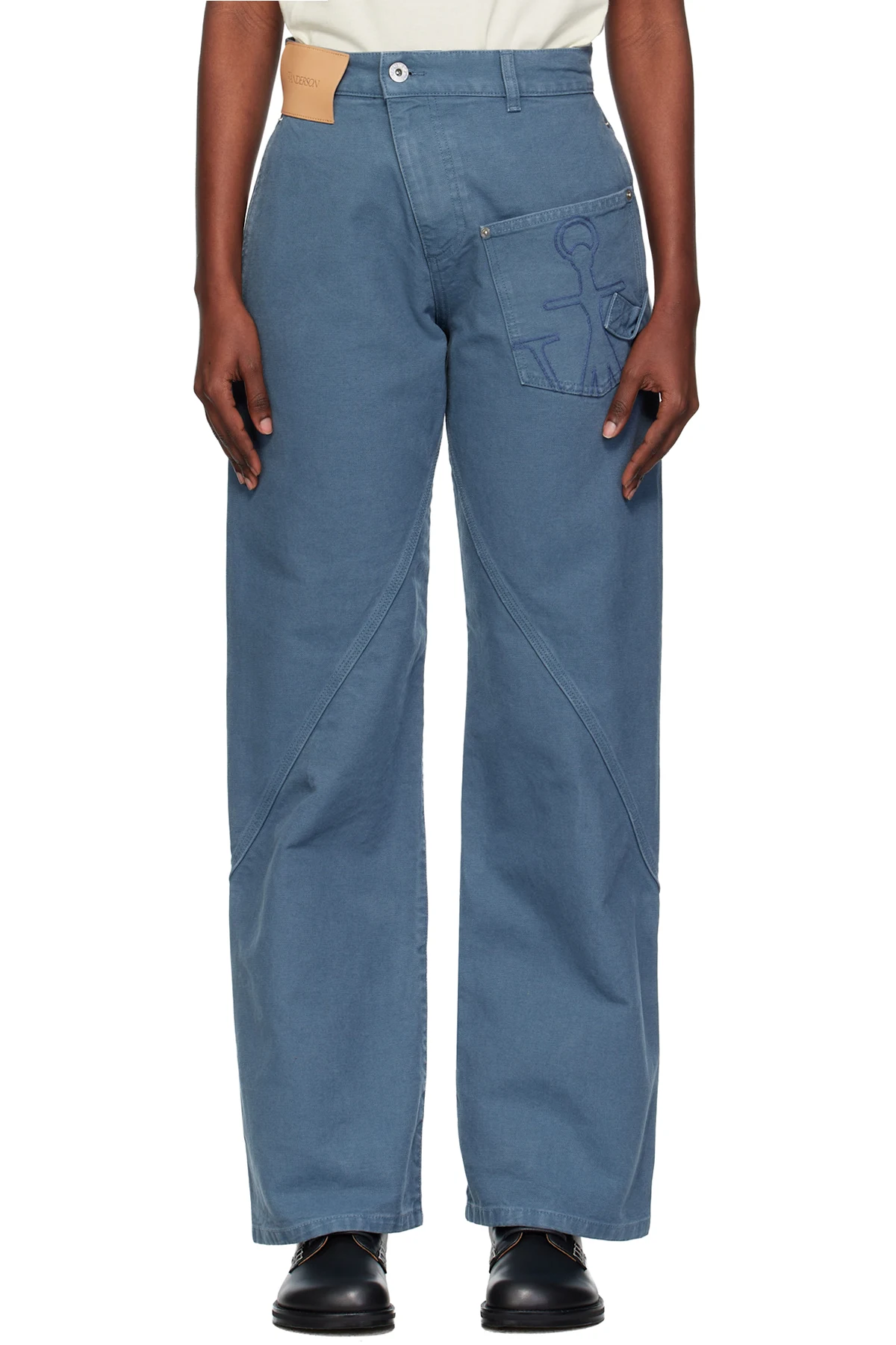 Blue Twisted Workwear Trousers