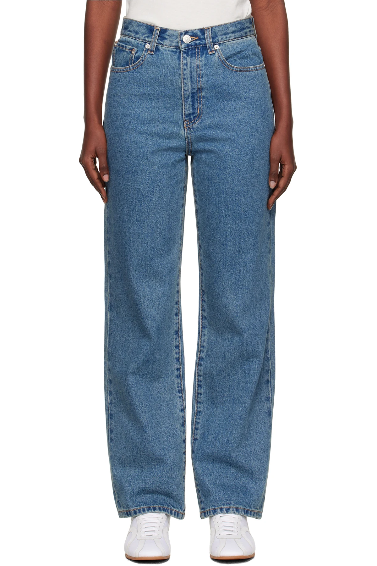 Blue Essential Straight Full Length Jeans