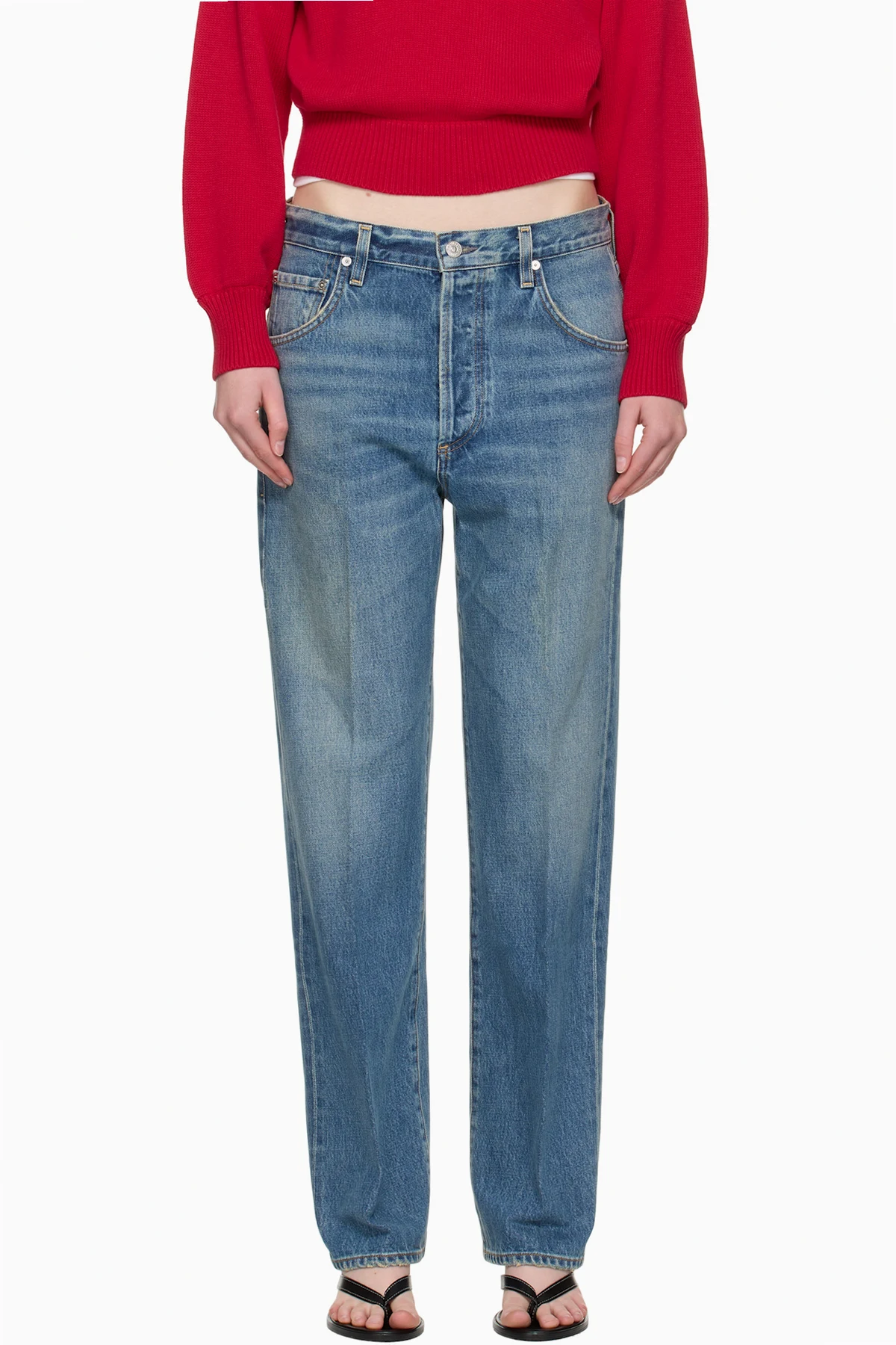 Blue Straight Leg Baretta Jeans