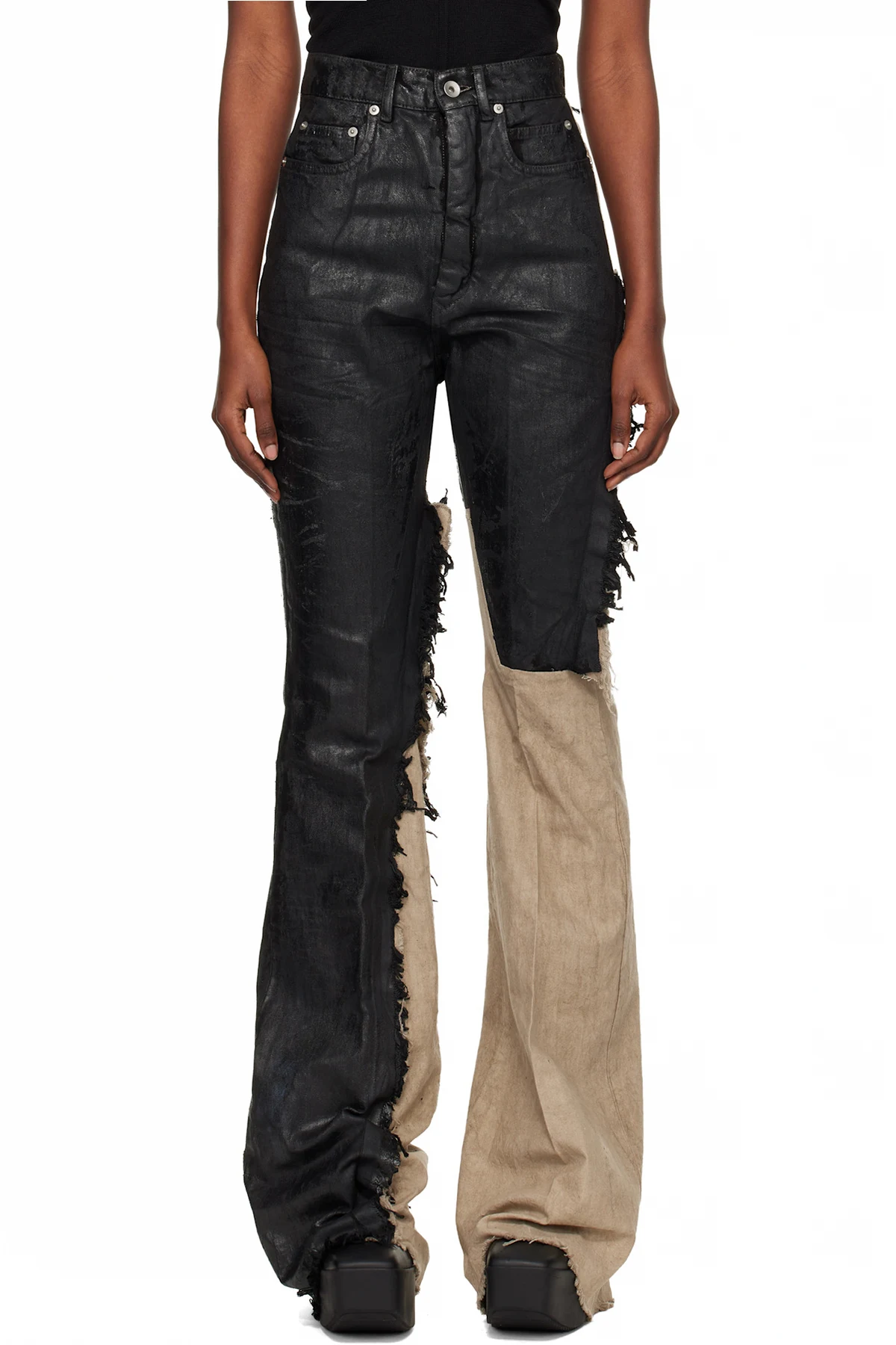 Black & Off-White Concordians Bolan Bootcut Jeans