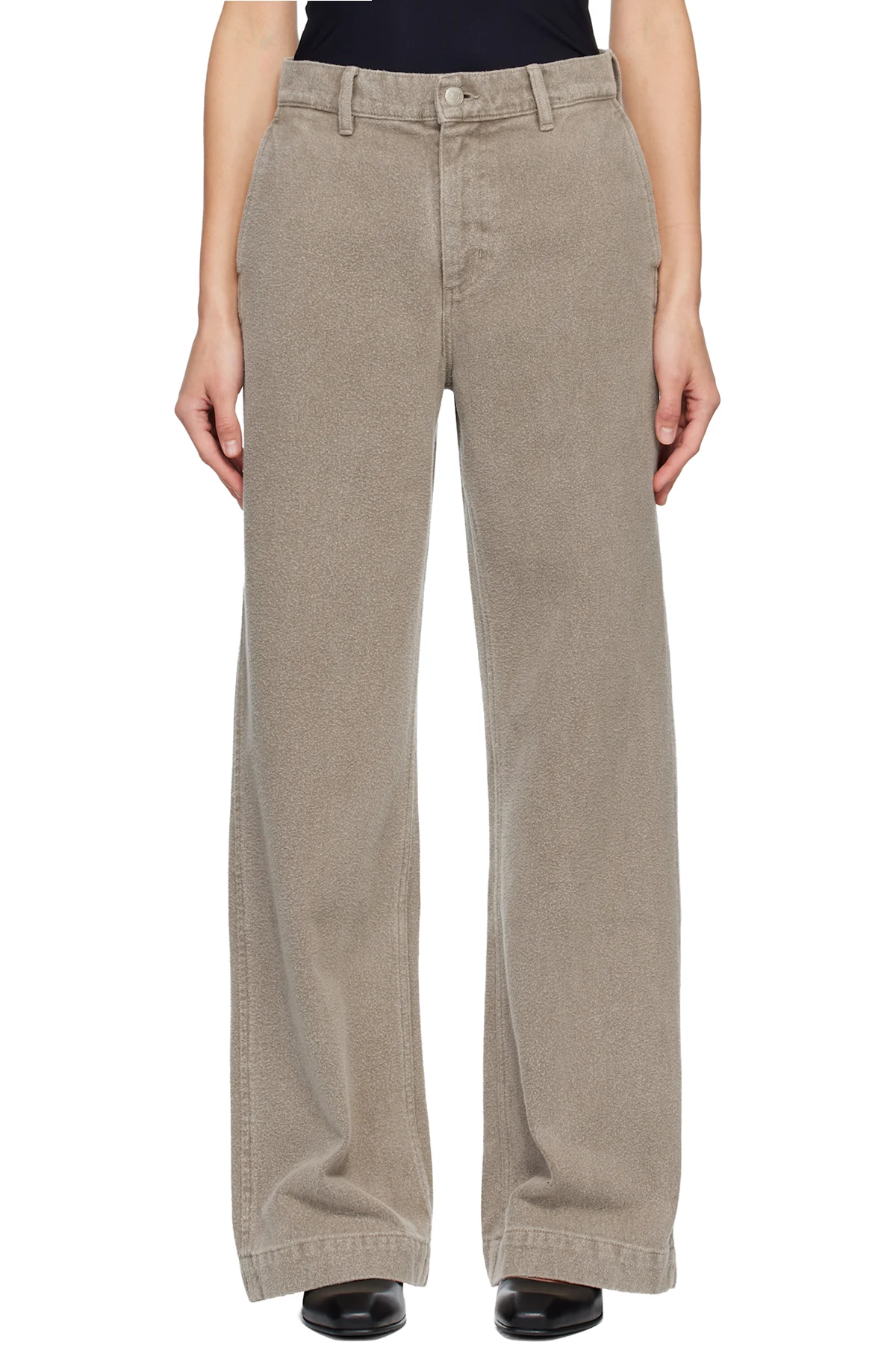 Beige Straight Cut Jeans