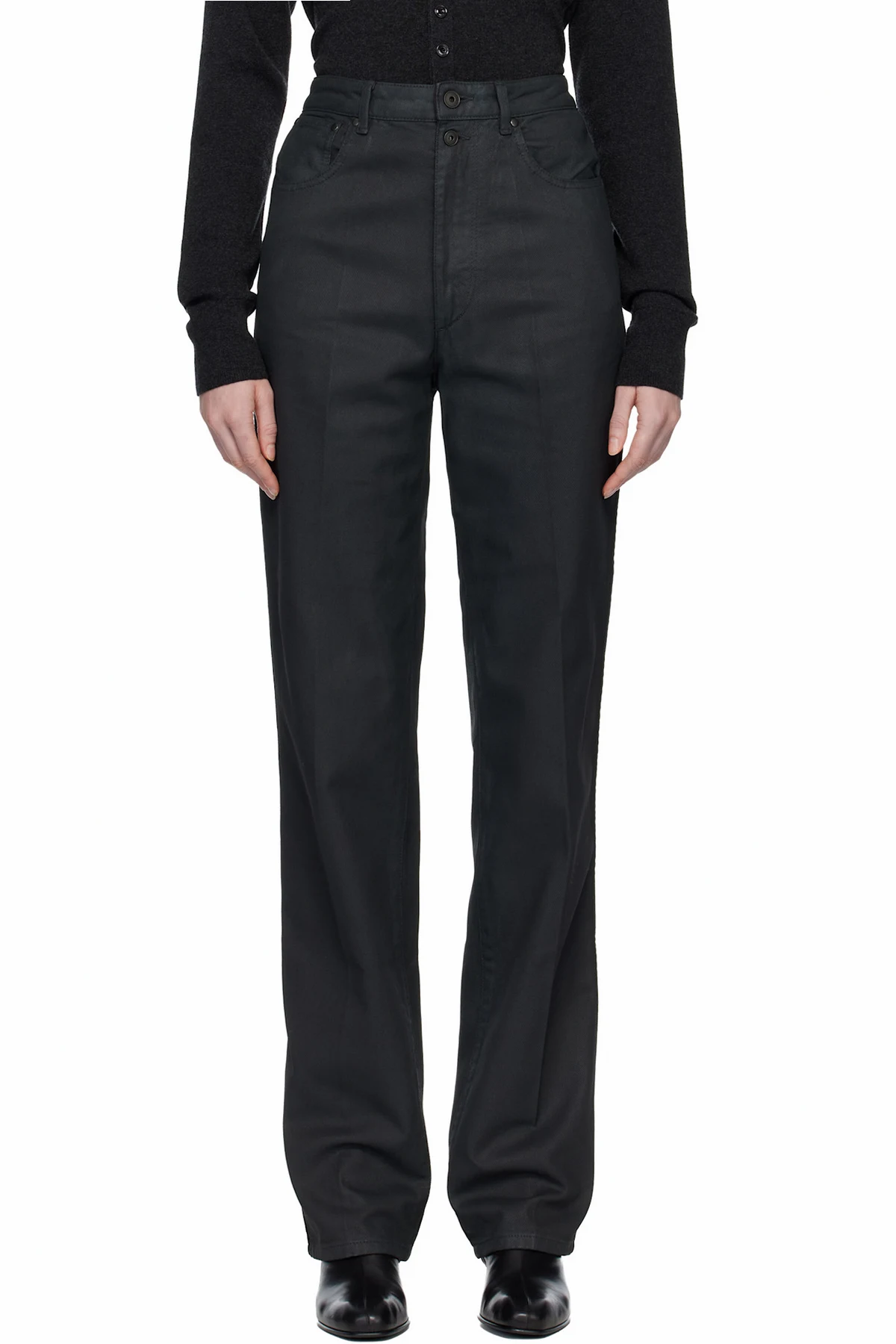 Black High Waisted Straight Jeans