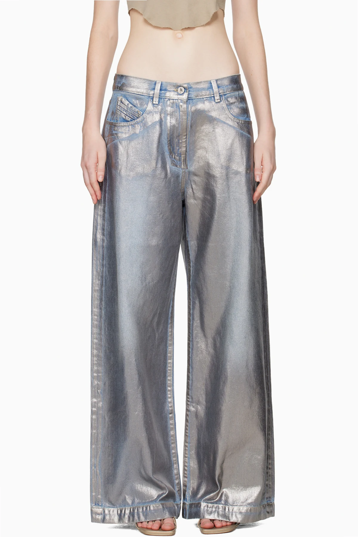 Silver Long Jeans