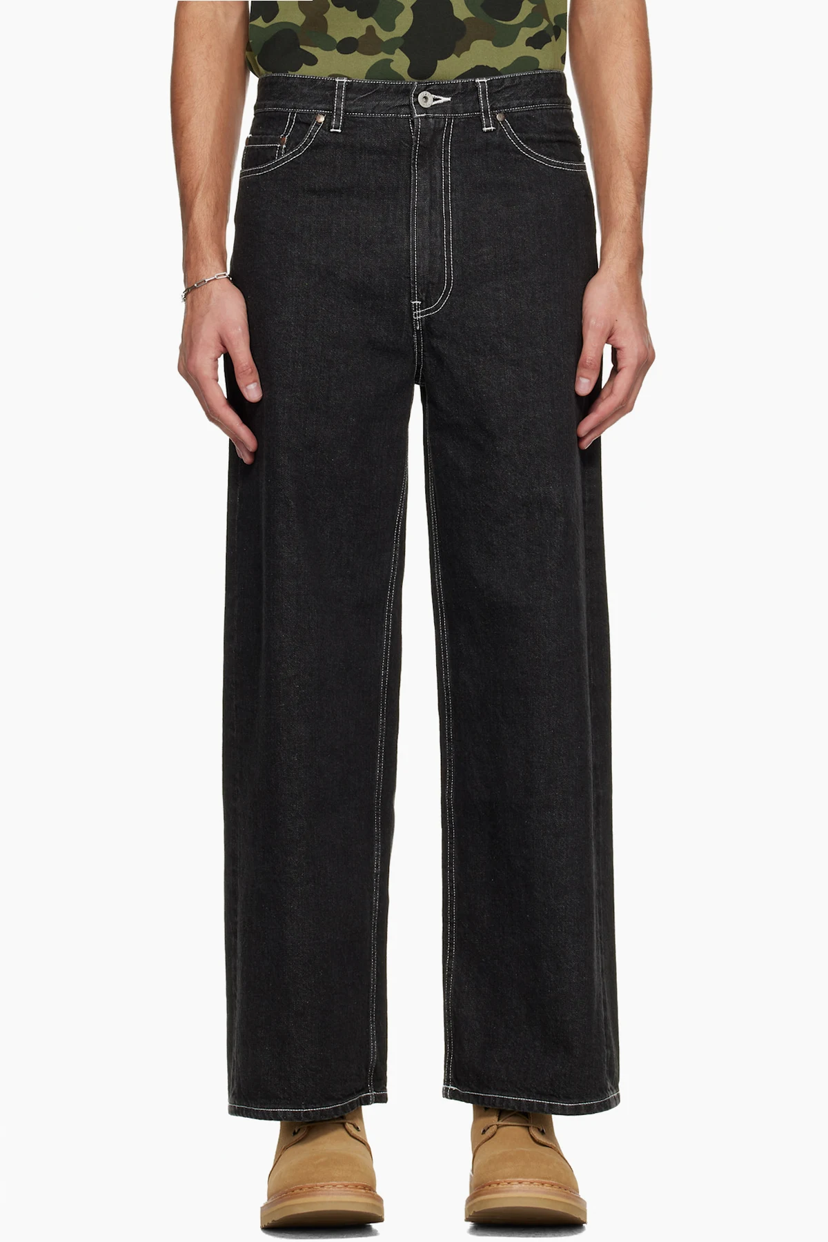 Black Champion Logo 12 oz Jeans