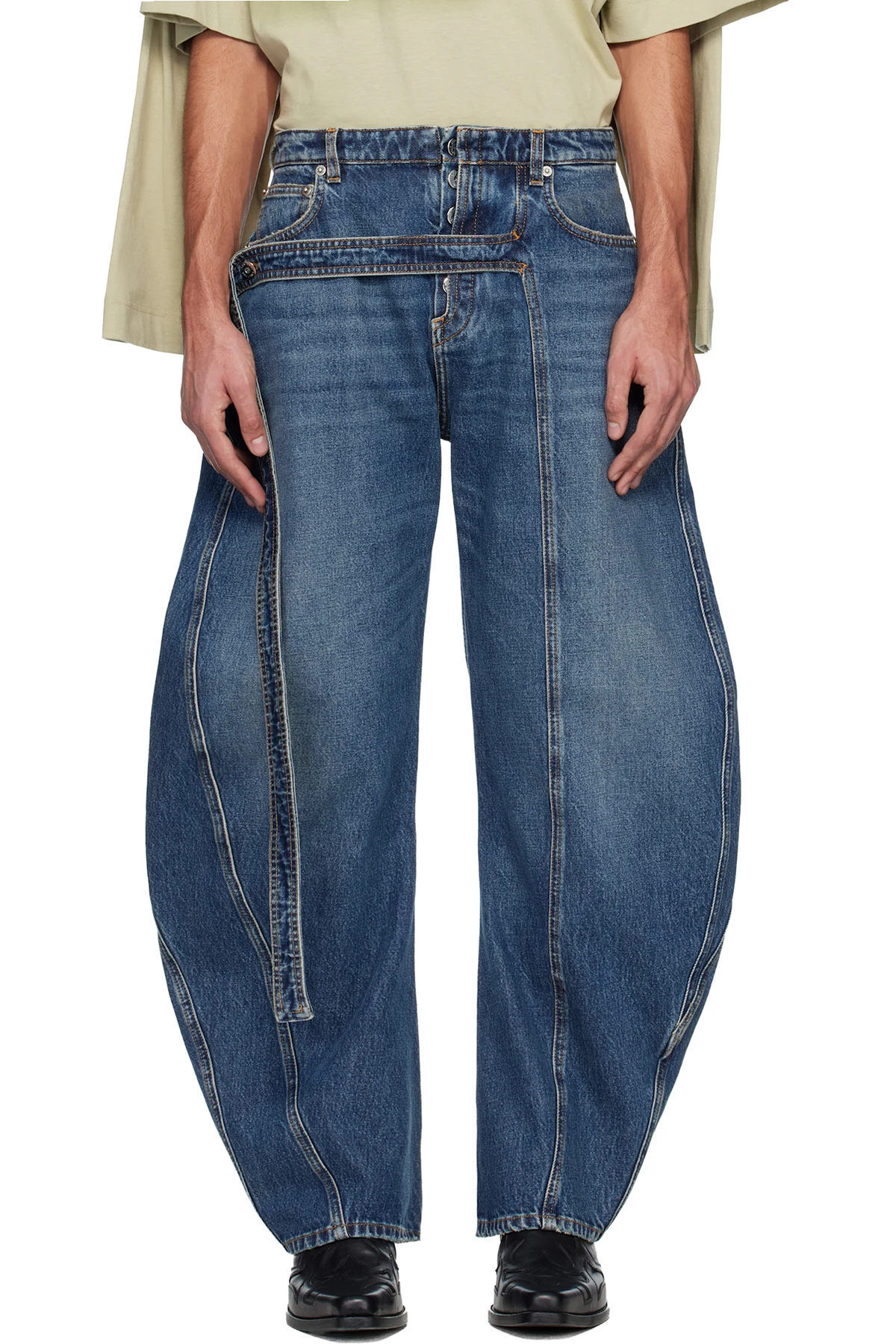 Blue 'The Denim Strap' Jeans