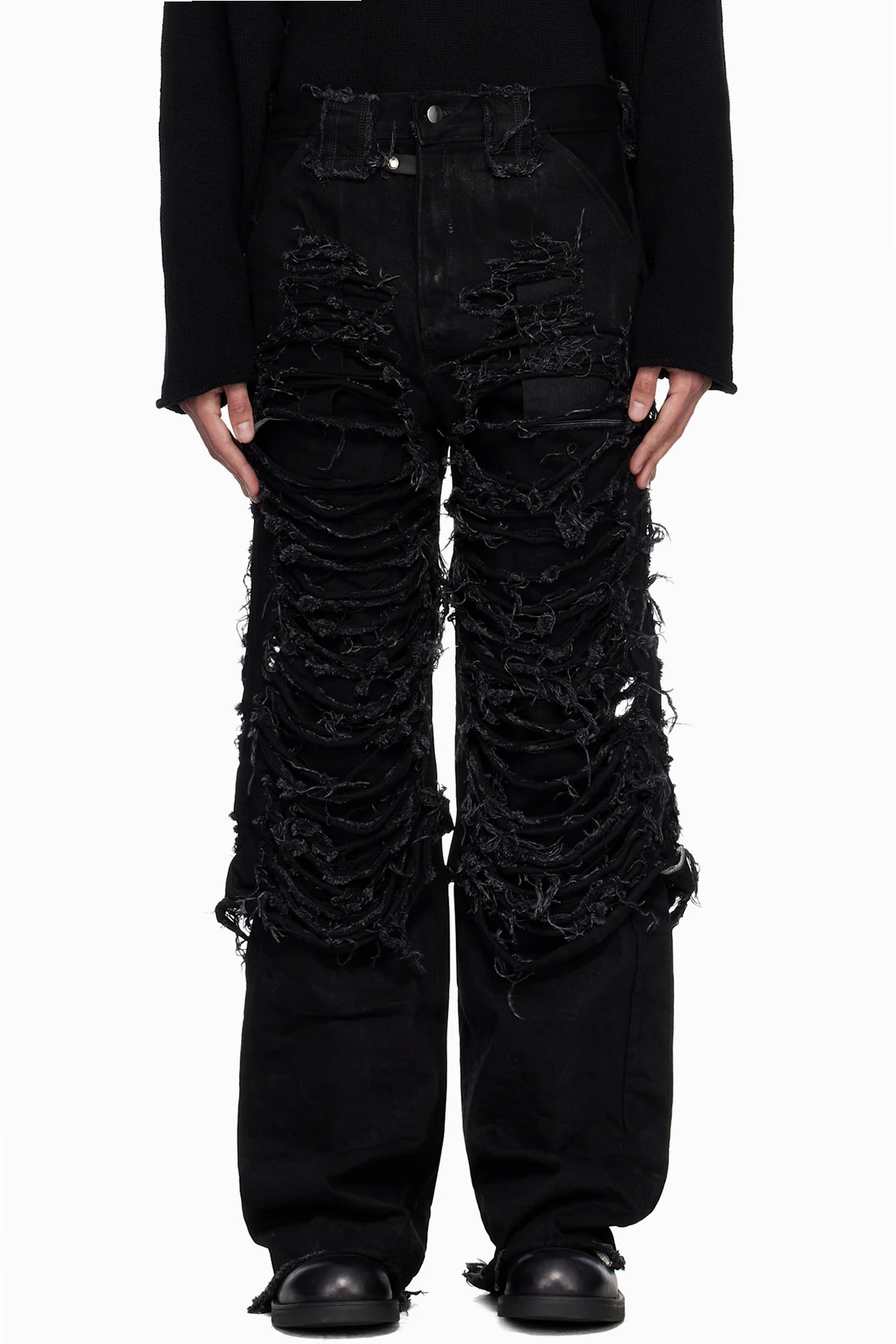 Black Destroyed Fisolo Jeans