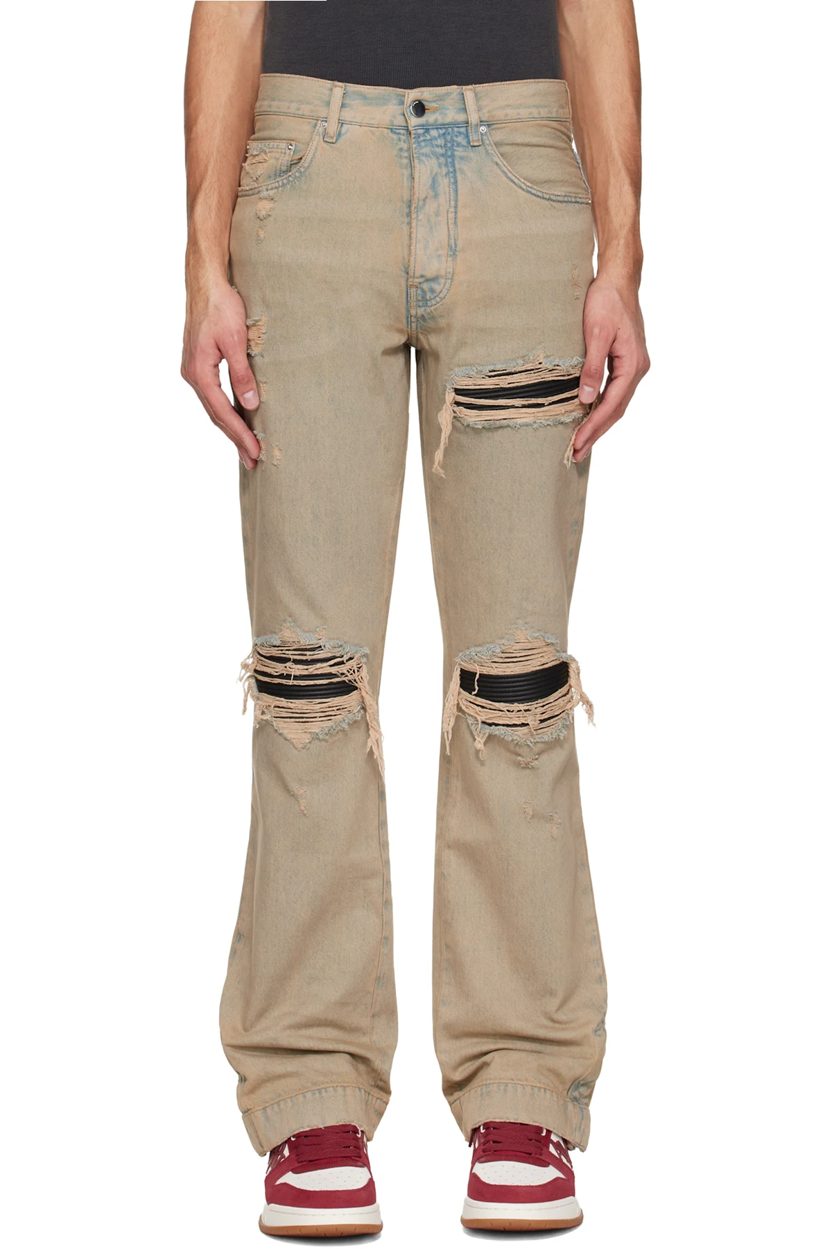 Beige MX1 Straight Flare Jeans