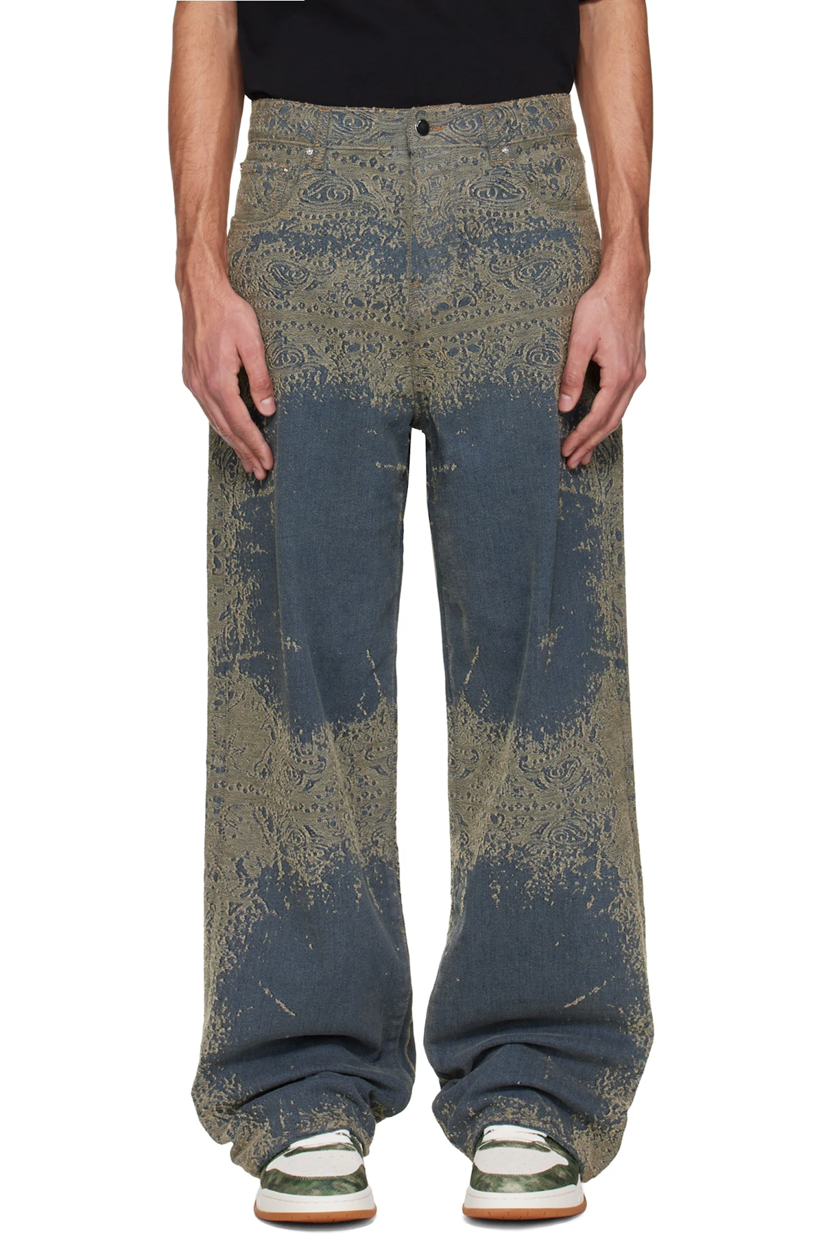 Blue Faded Bandana Baggy Jeans