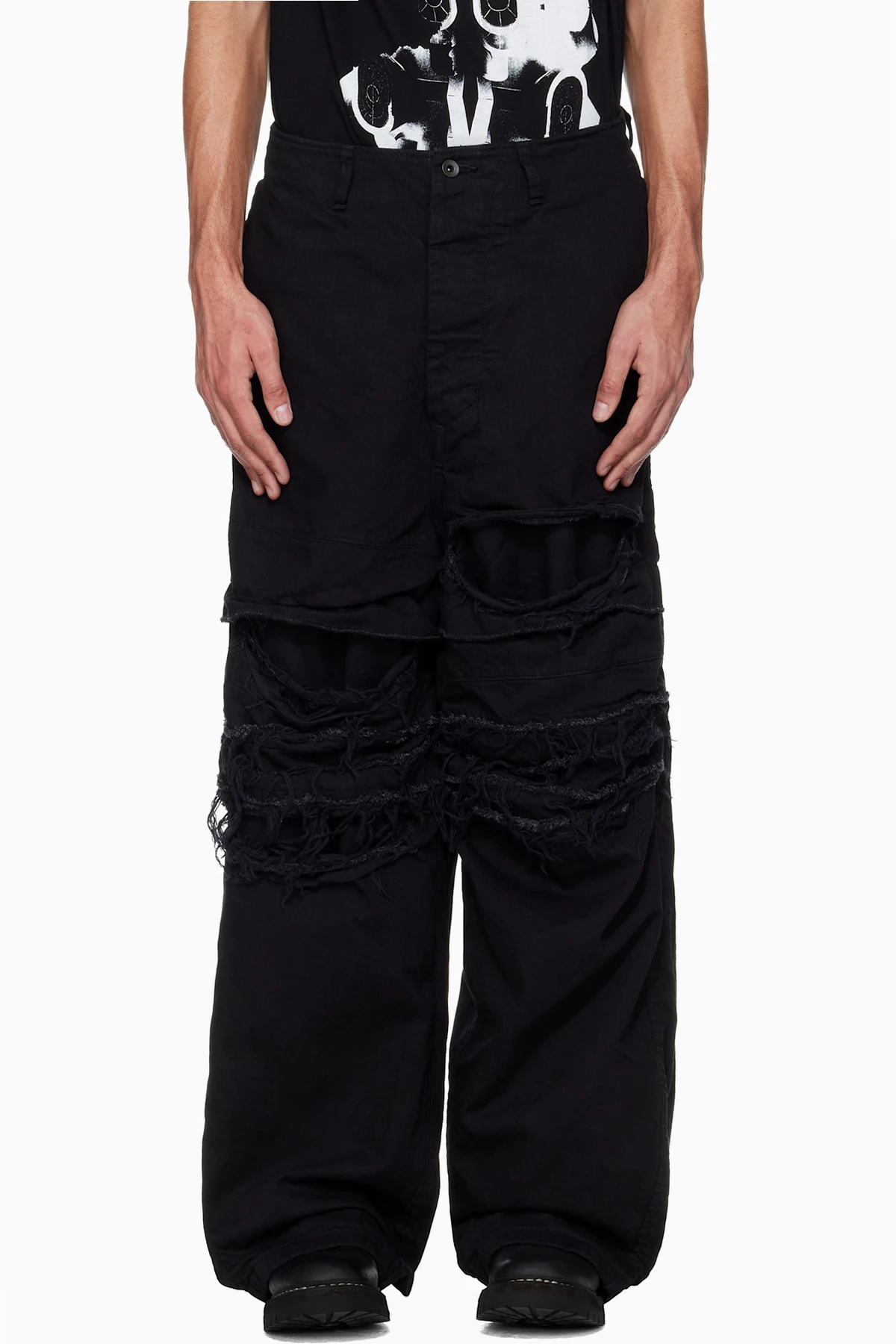 Black Destroy Baggy Jeans