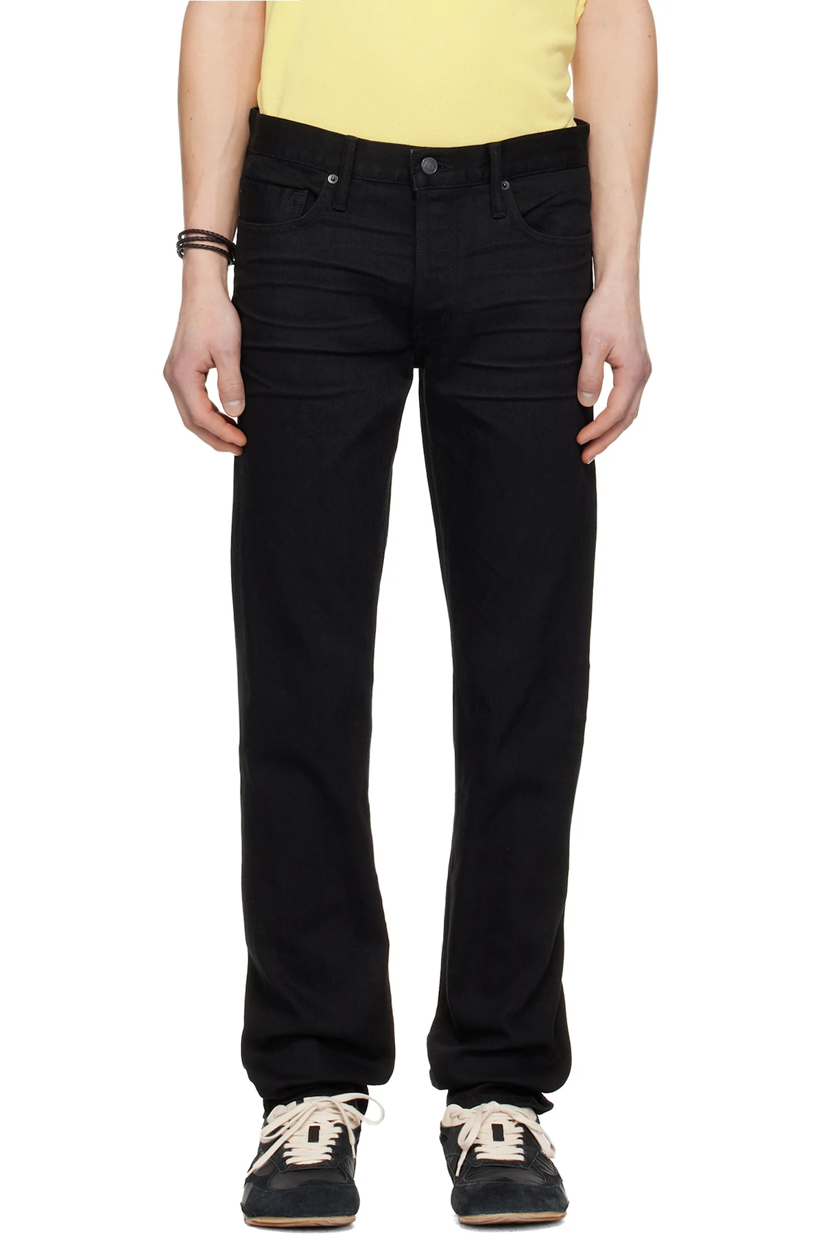 Black Stretch Selvedge Straight Fit Jeans