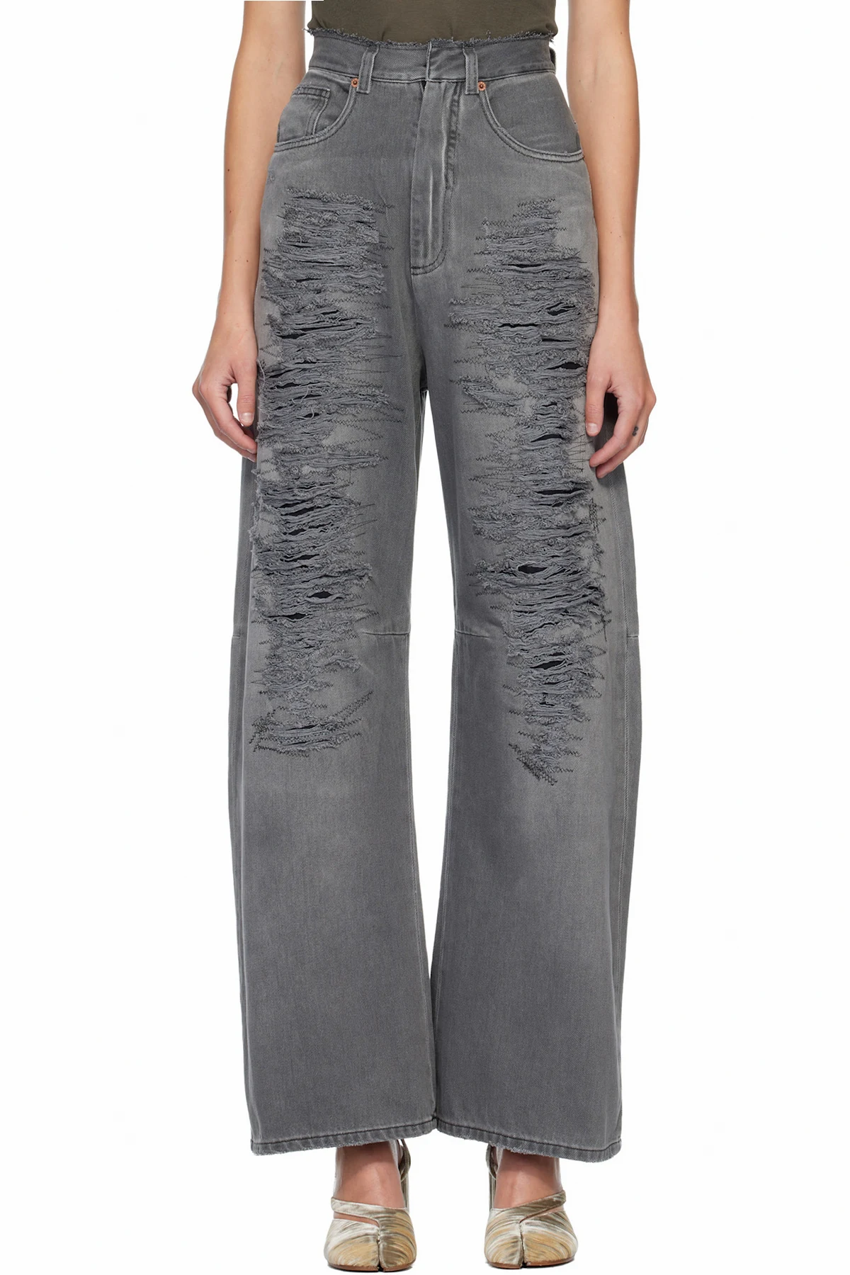 Gray Lightweight 5 Pockets Jeans