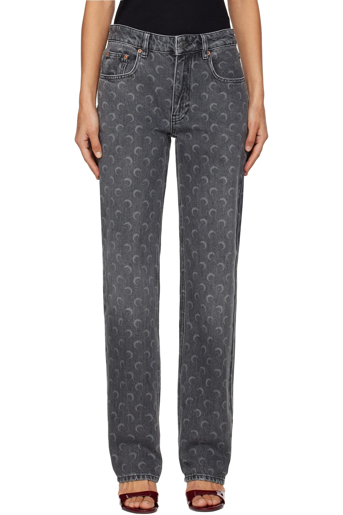 Gray Moon Laser Straight Jeans