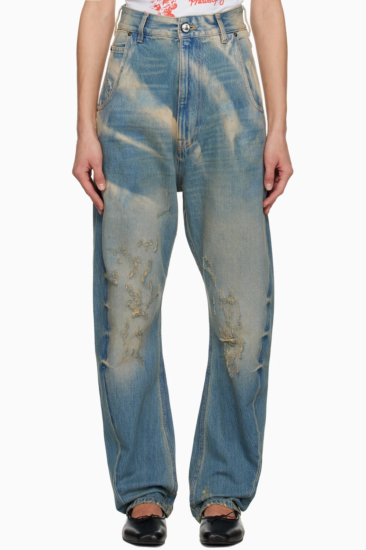 Blue Buckle Back Jeans