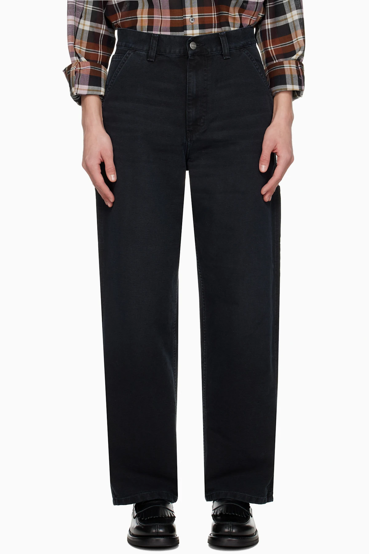 Black Brandon Single Knee Jeans