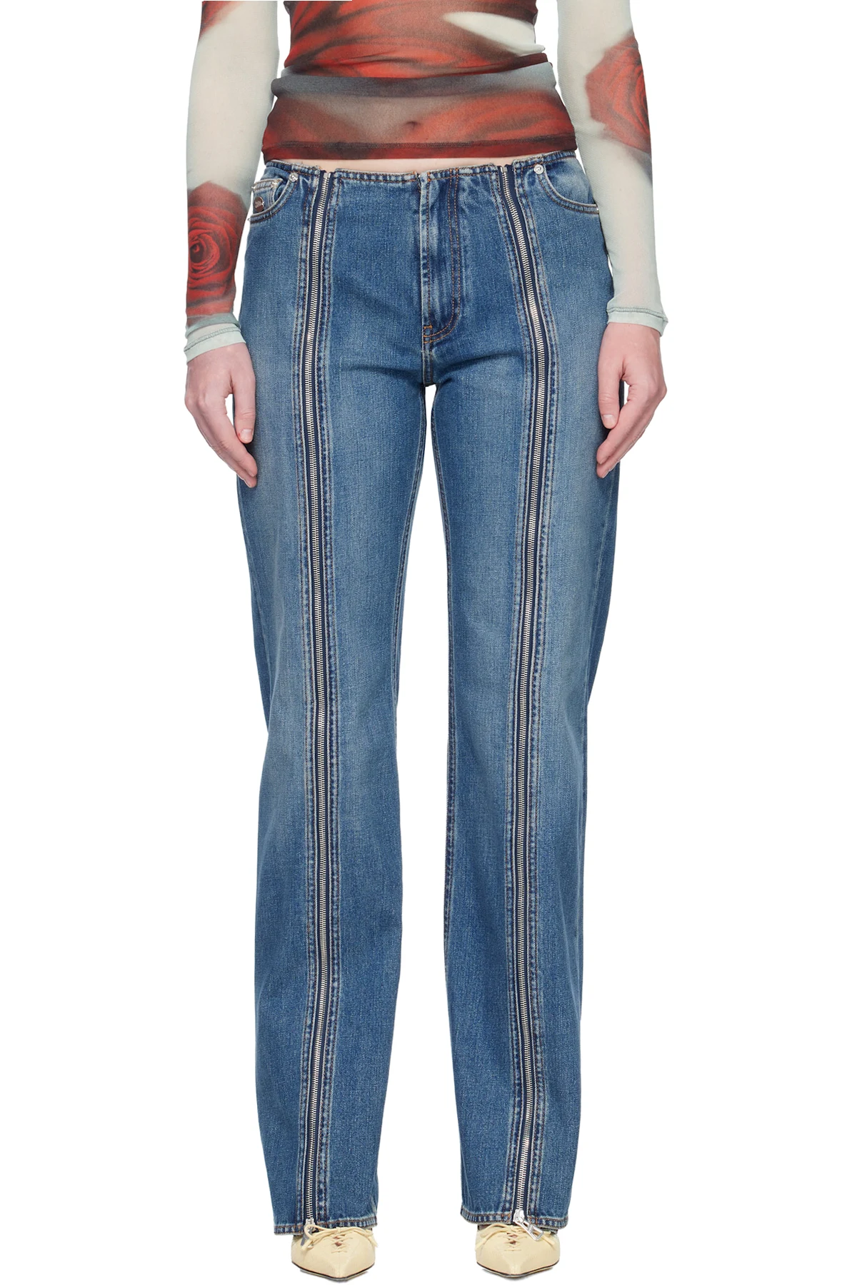 Blue 'The Zipped' Jeans