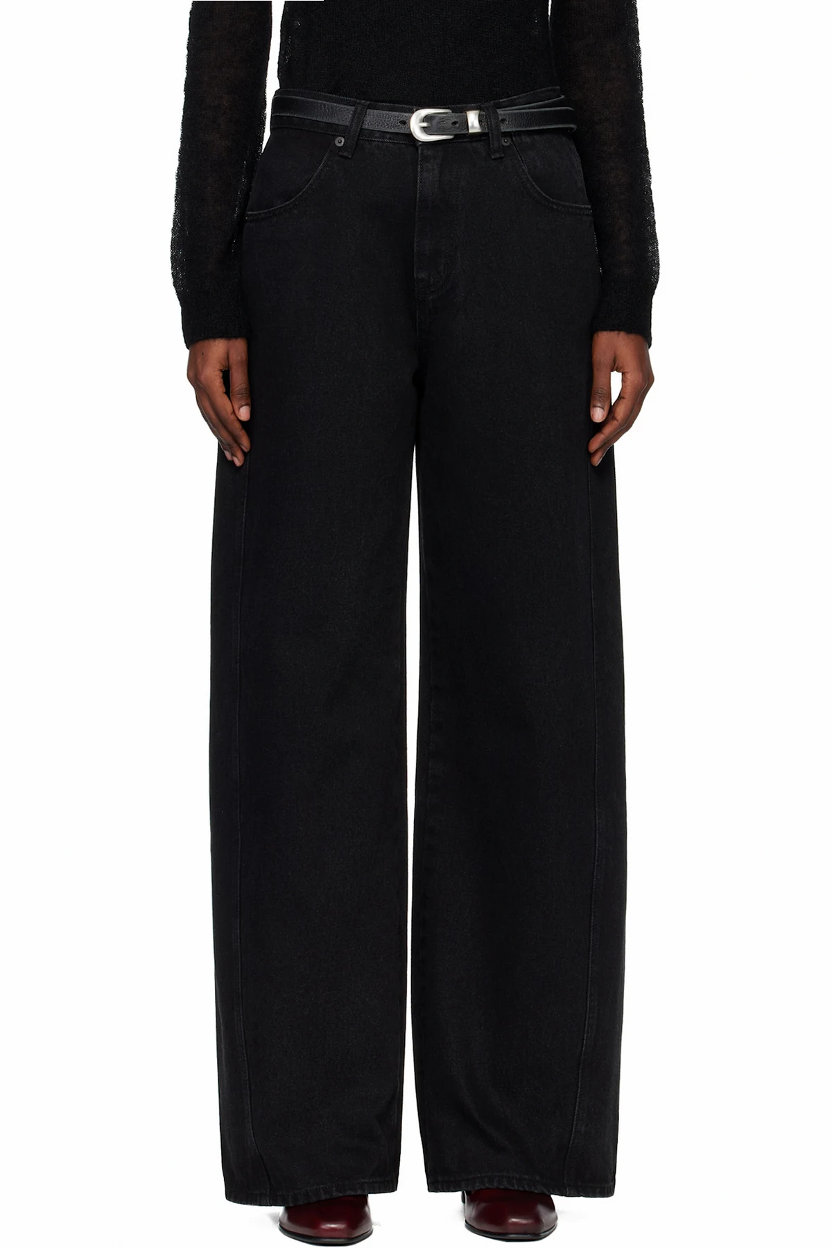 Black Oversized Wide-Leg Denim Jeans