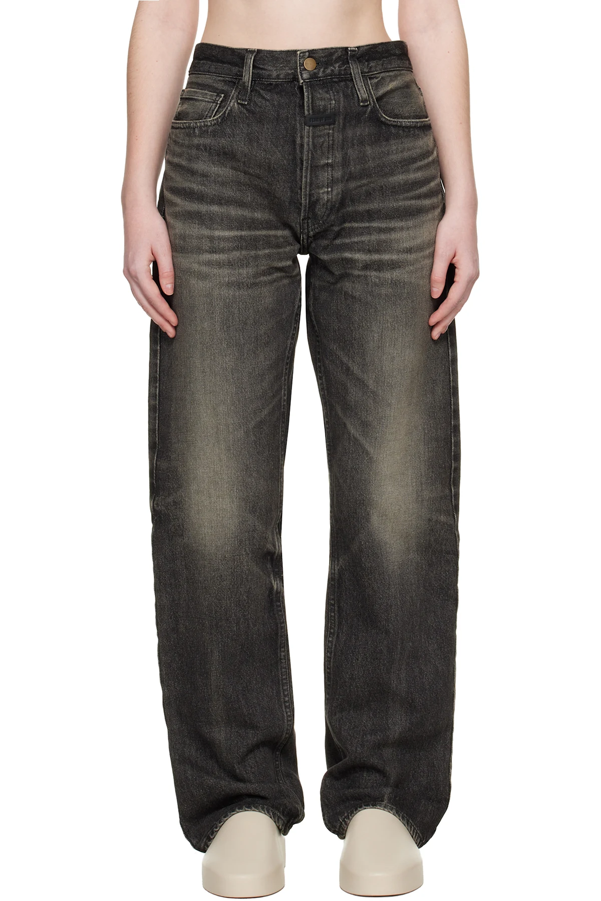 Black Straight 5 Pocket Jeans