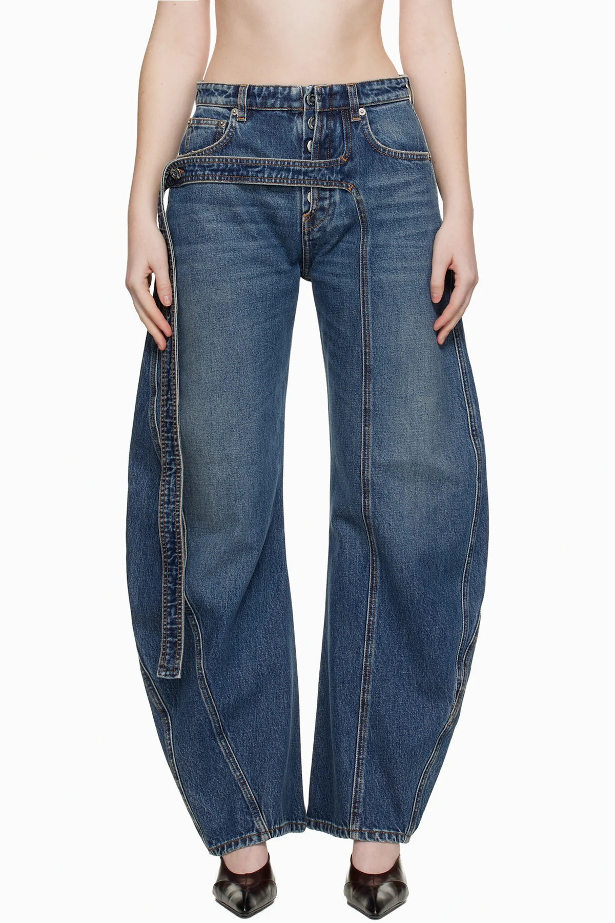 Blue 'The Denim Strap' Jeans