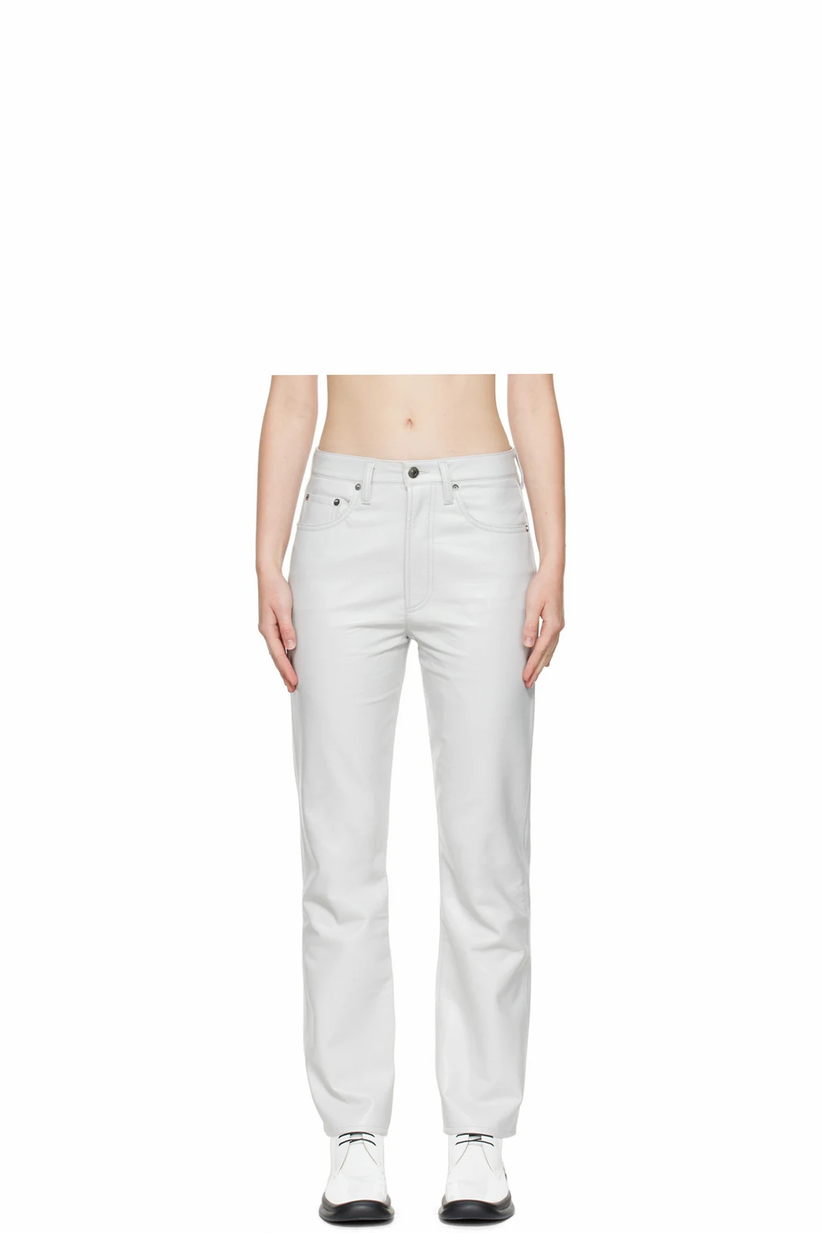 Gray Relaxed Leather Pants