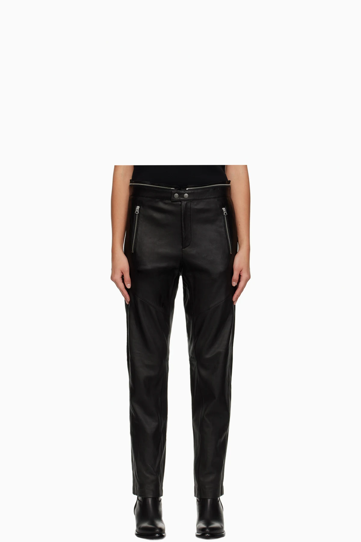 Black Sedona Moto Leather Pants