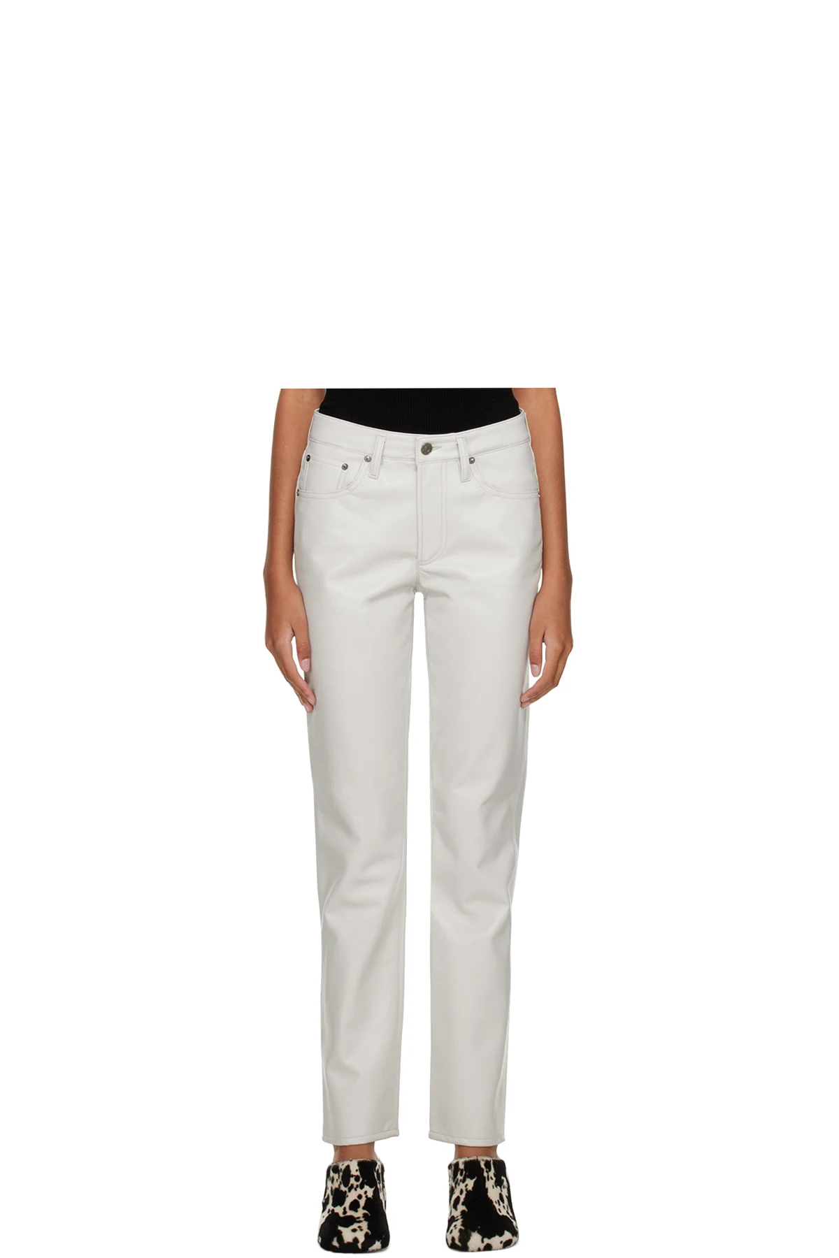 Gray Lyle Leather Pants