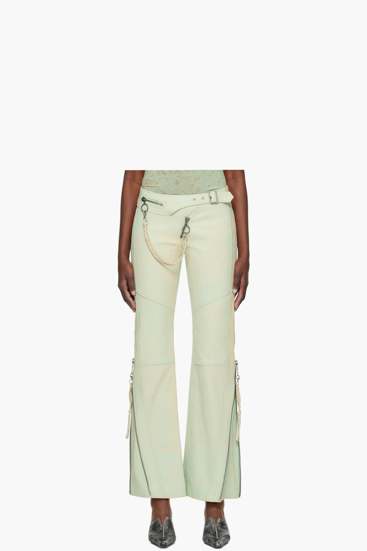 Blue Nihil Leather Pants